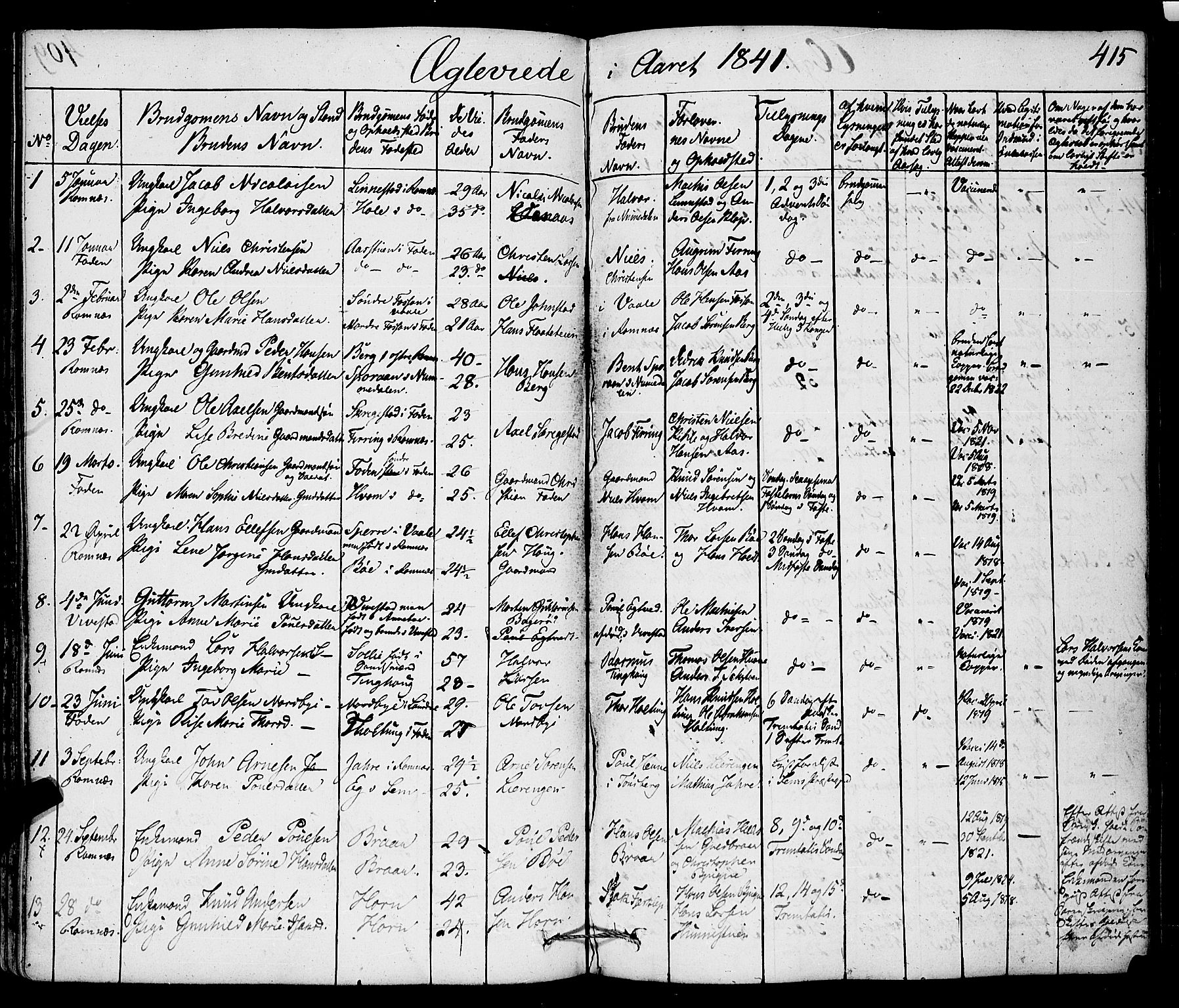 Ramnes kirkebøker, AV/SAKO-A-314/F/Fa/L0005: Parish register (official) no. I 5, 1841-1861, p. 414-415