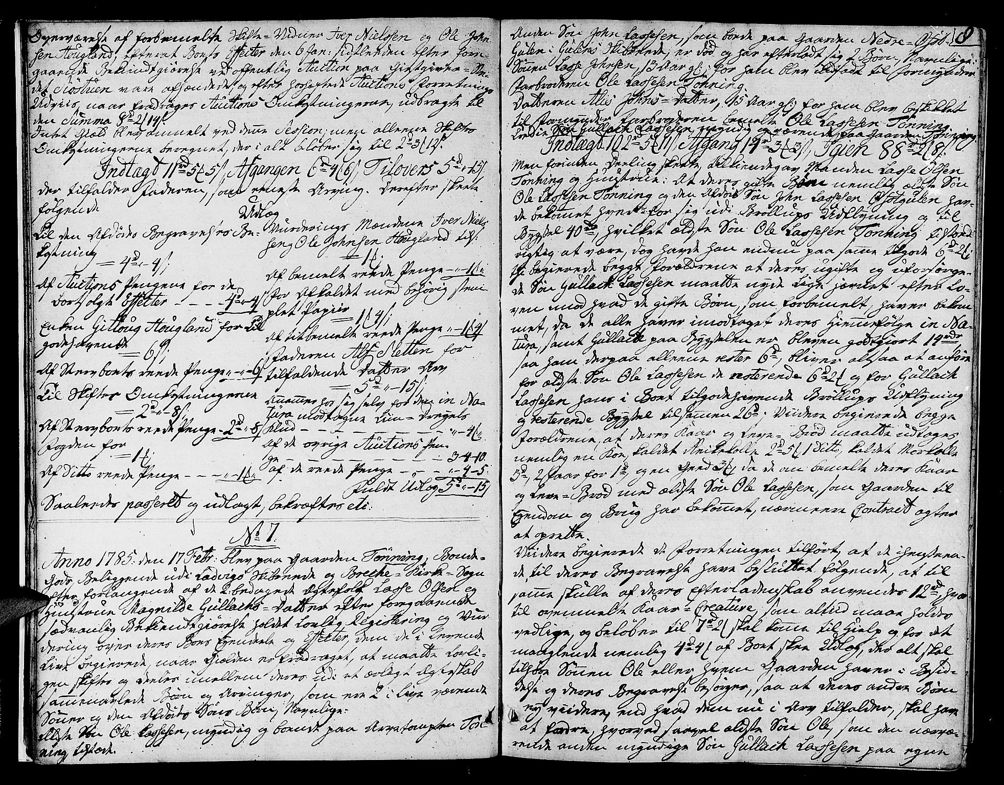 Ytre Sogn tingrett, AV/SAB-A-2601/1/H/Ha/L0010a: Skifteprotokoll, 1783-1786, p. 7b-8a