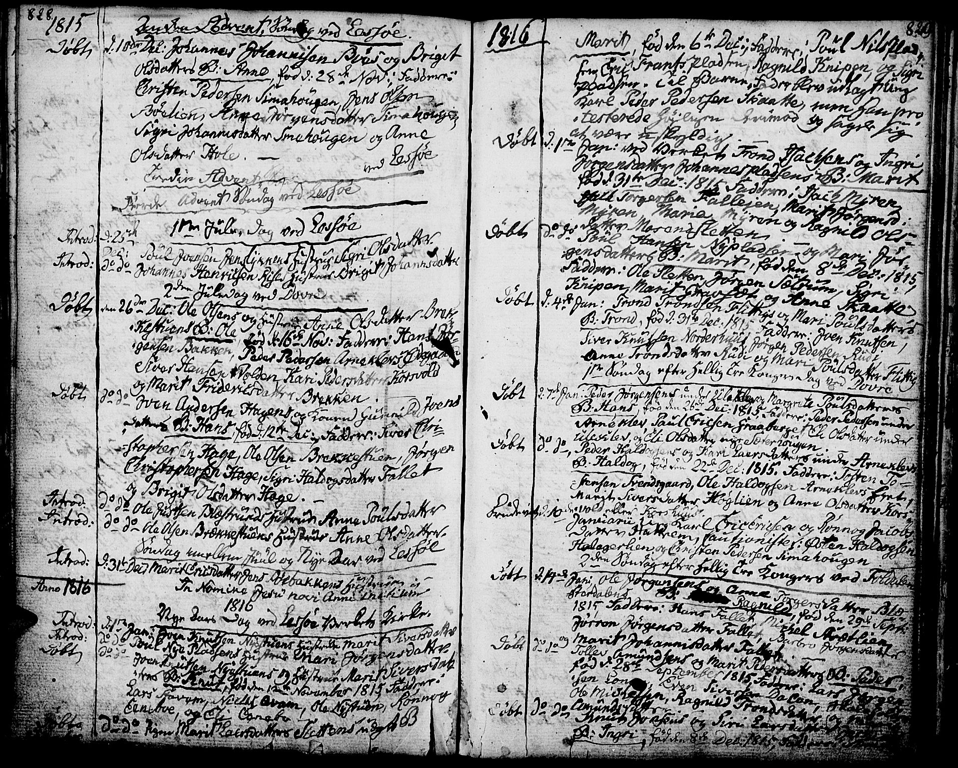Lesja prestekontor, AV/SAH-PREST-068/H/Ha/Haa/L0003: Parish register (official) no. 3, 1777-1819, p. 828-829