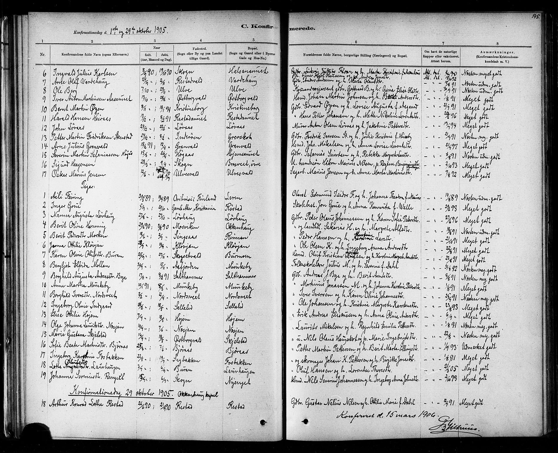 Ministerialprotokoller, klokkerbøker og fødselsregistre - Nord-Trøndelag, SAT/A-1458/721/L0208: Parish register (copy) no. 721C01, 1880-1917, p. 145