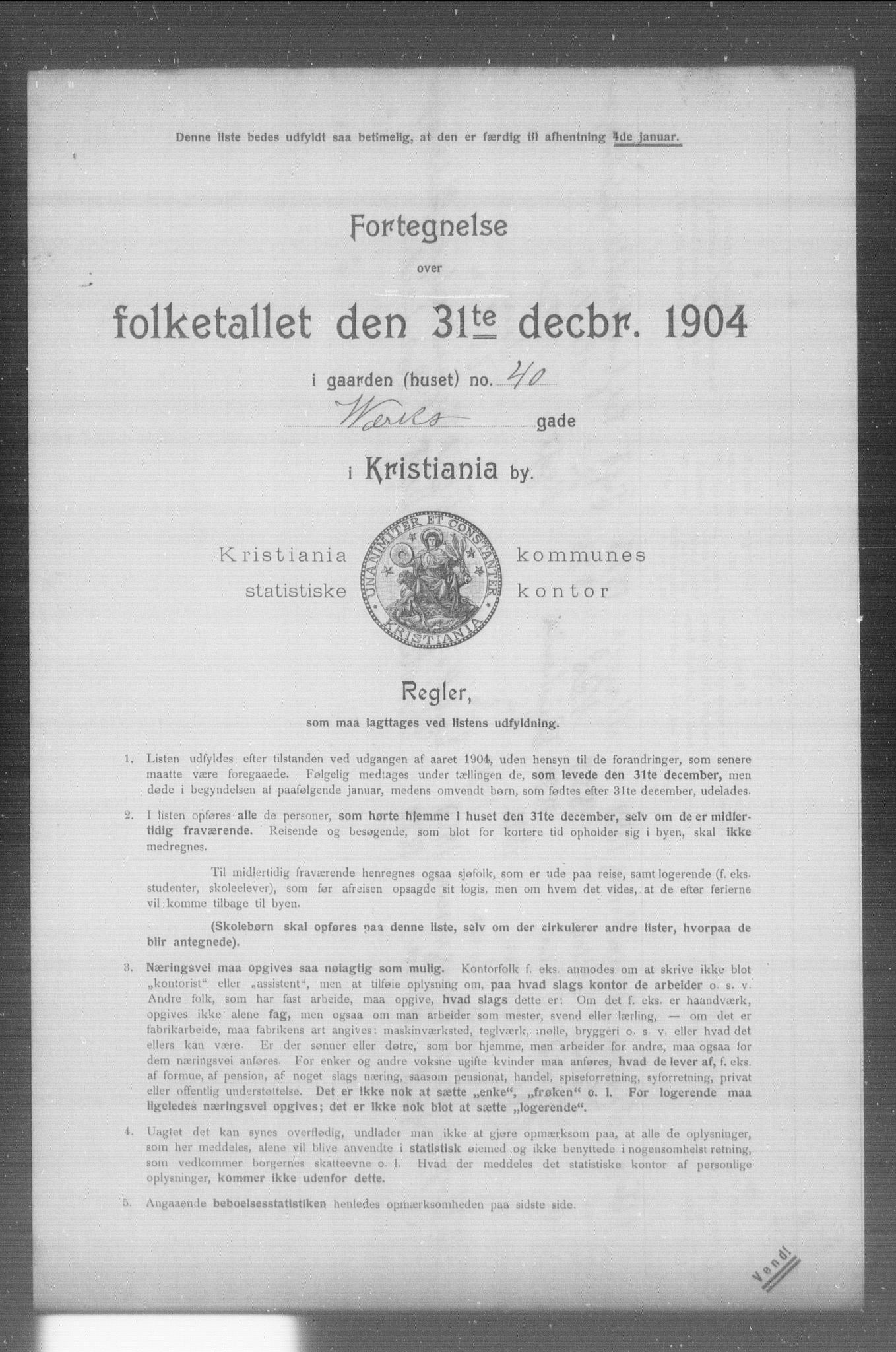 OBA, Municipal Census 1904 for Kristiania, 1904, p. 23050