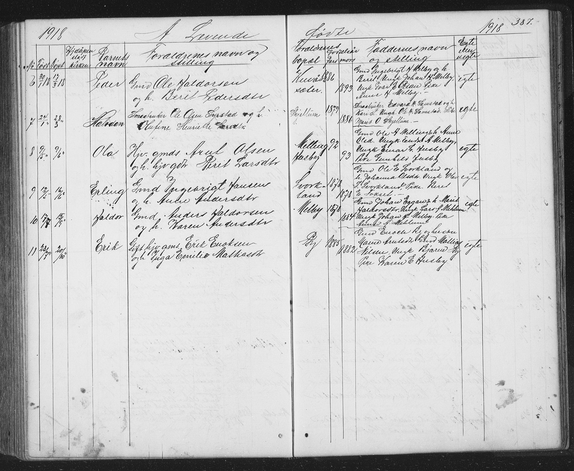Ministerialprotokoller, klokkerbøker og fødselsregistre - Sør-Trøndelag, SAT/A-1456/667/L0798: Parish register (copy) no. 667C03, 1867-1929, p. 387