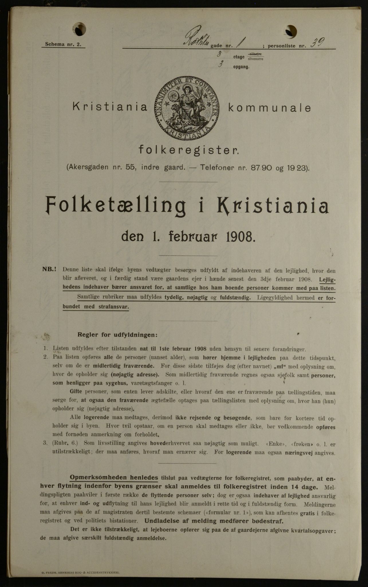 OBA, Municipal Census 1908 for Kristiania, 1908, p. 73572