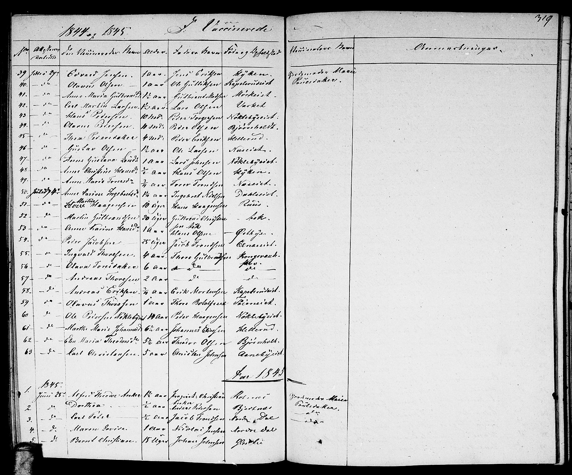 Nittedal prestekontor Kirkebøker, SAO/A-10365a/F/Fa/L0004: Parish register (official) no. I 4, 1836-1849, p. 319