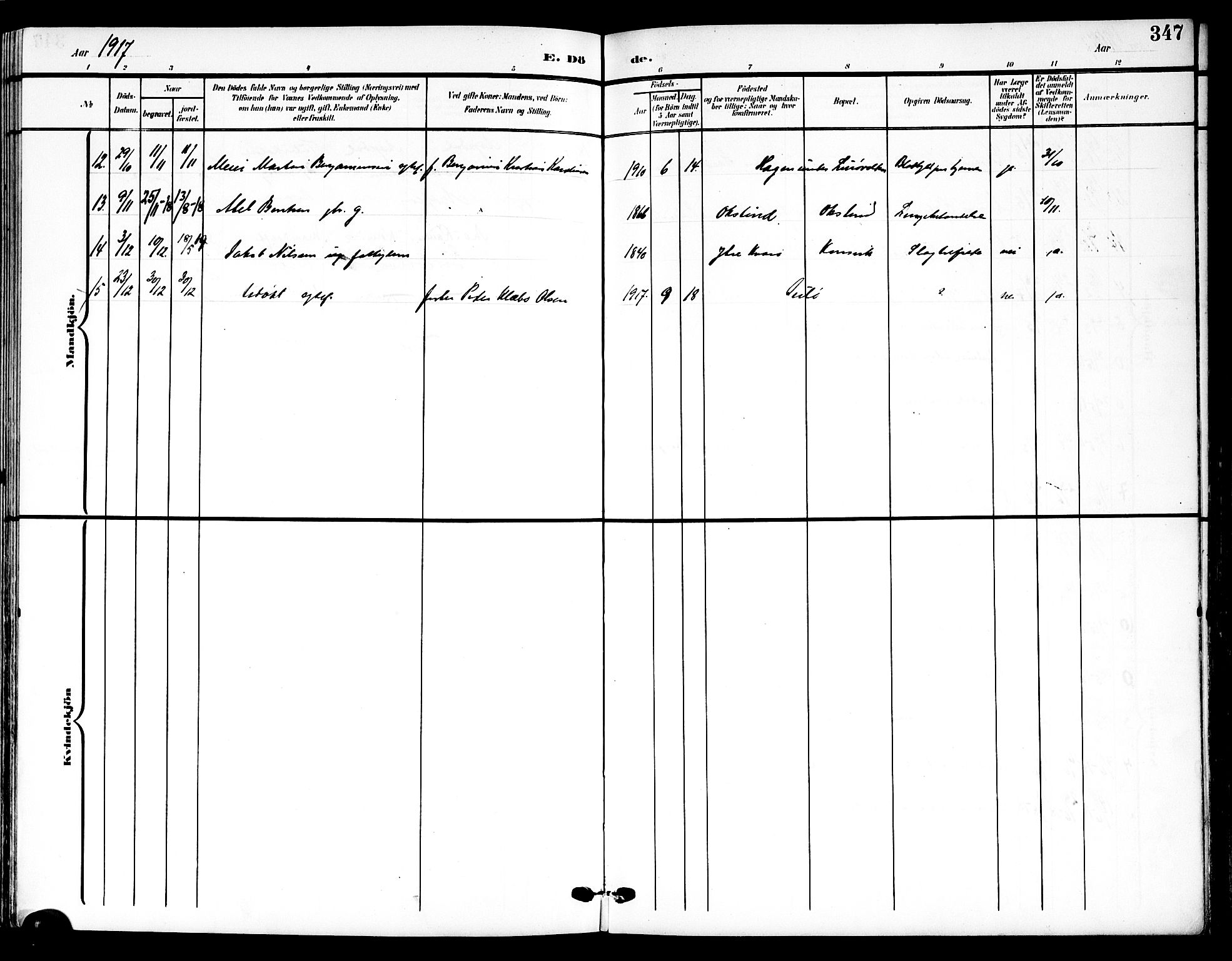 Ministerialprotokoller, klokkerbøker og fødselsregistre - Nordland, AV/SAT-A-1459/839/L0569: Parish register (official) no. 839A06, 1903-1922, p. 347