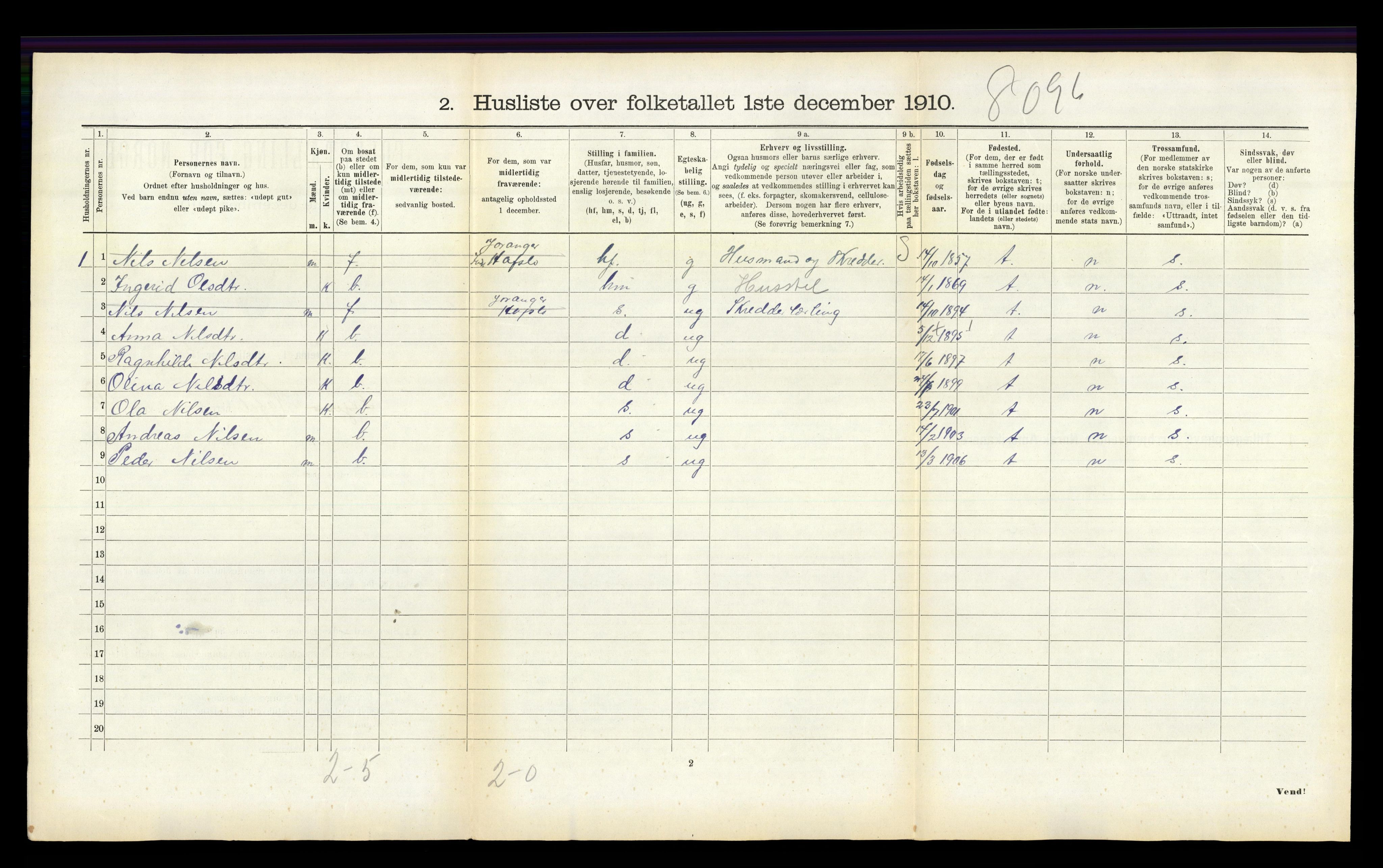 RA, 1910 census for Hafslo, 1910, p. 432