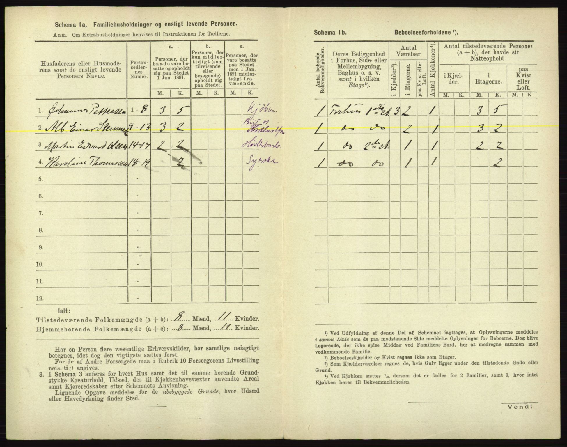 RA, 1891 census for 0101 Fredrikshald, 1891, p. 1585