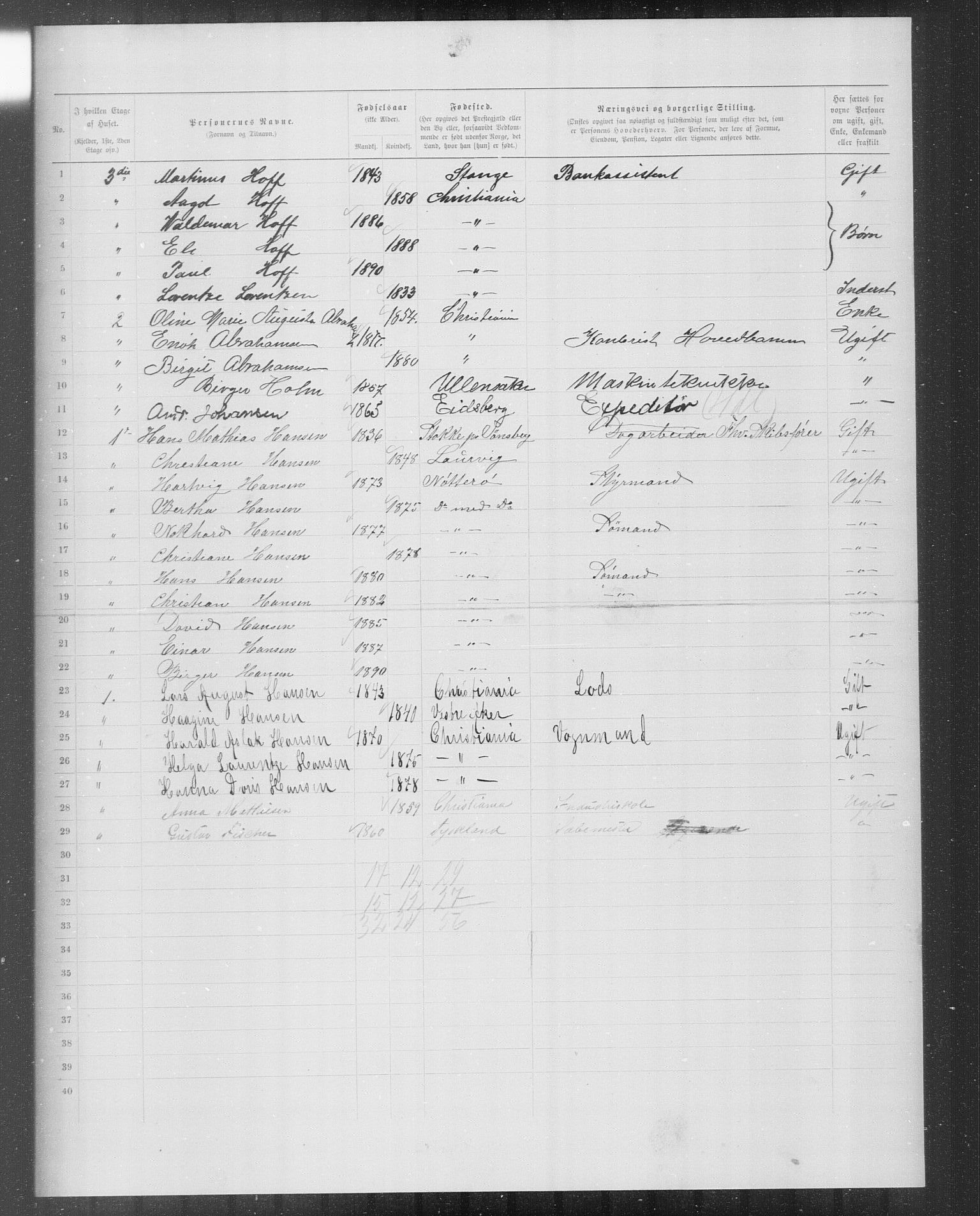 OBA, Municipal Census 1899 for Kristiania, 1899, p. 9994