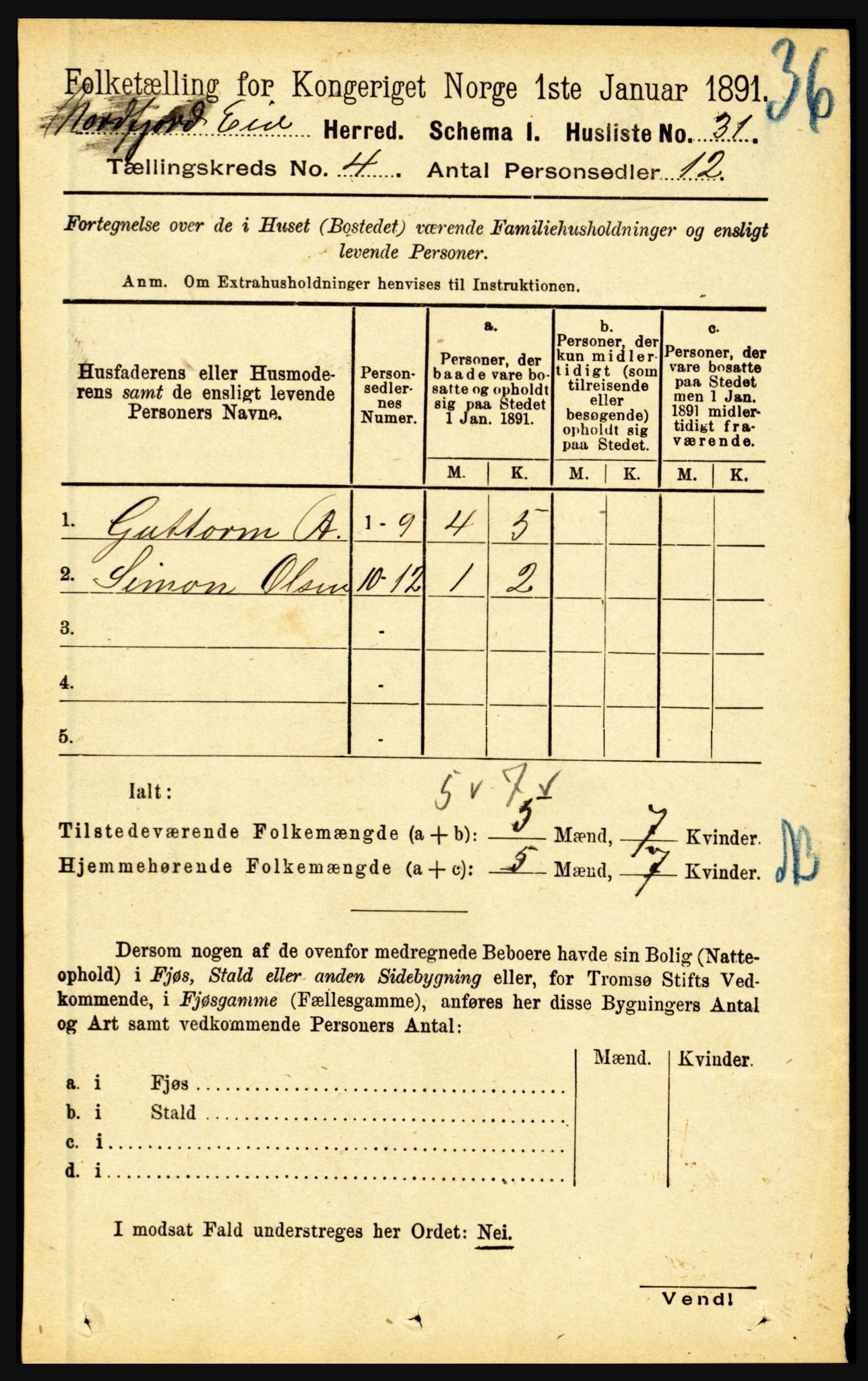 RA, 1891 census for 1443 Eid, 1891, p. 866