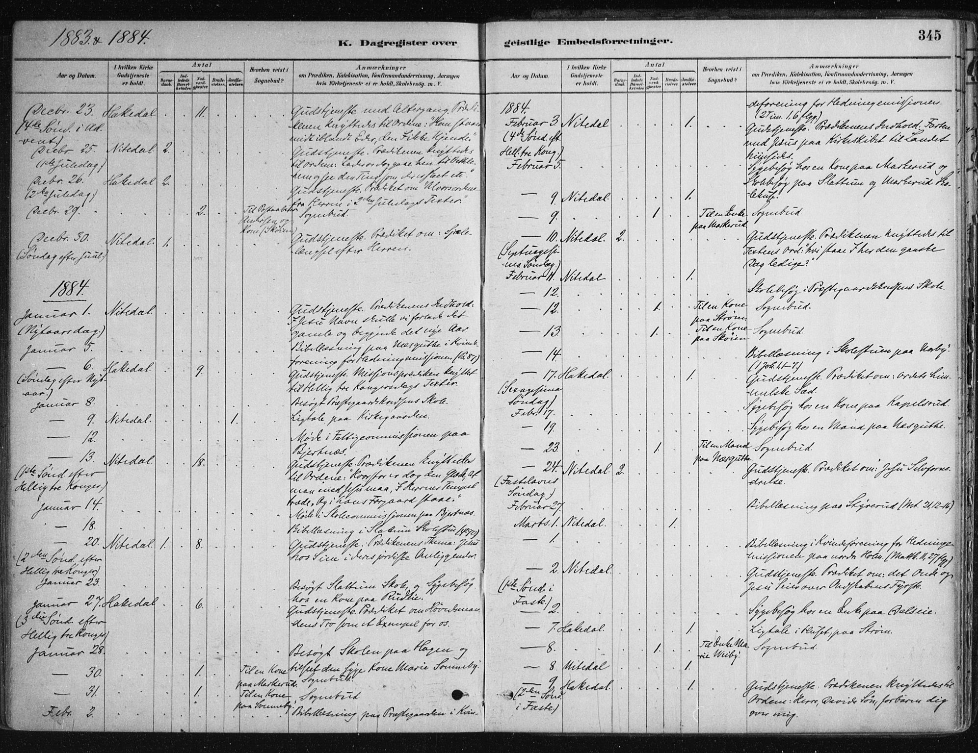 Nittedal prestekontor Kirkebøker, SAO/A-10365a/F/Fa/L0007: Parish register (official) no. I 7, 1879-1901, p. 345