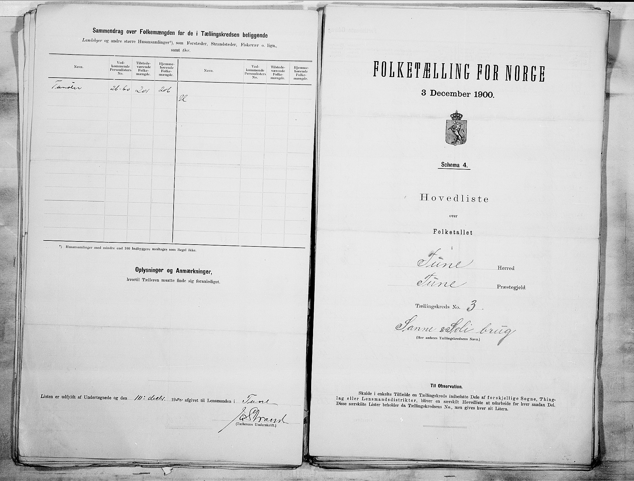 SAO, 1900 census for Tune, 1900, p. 8