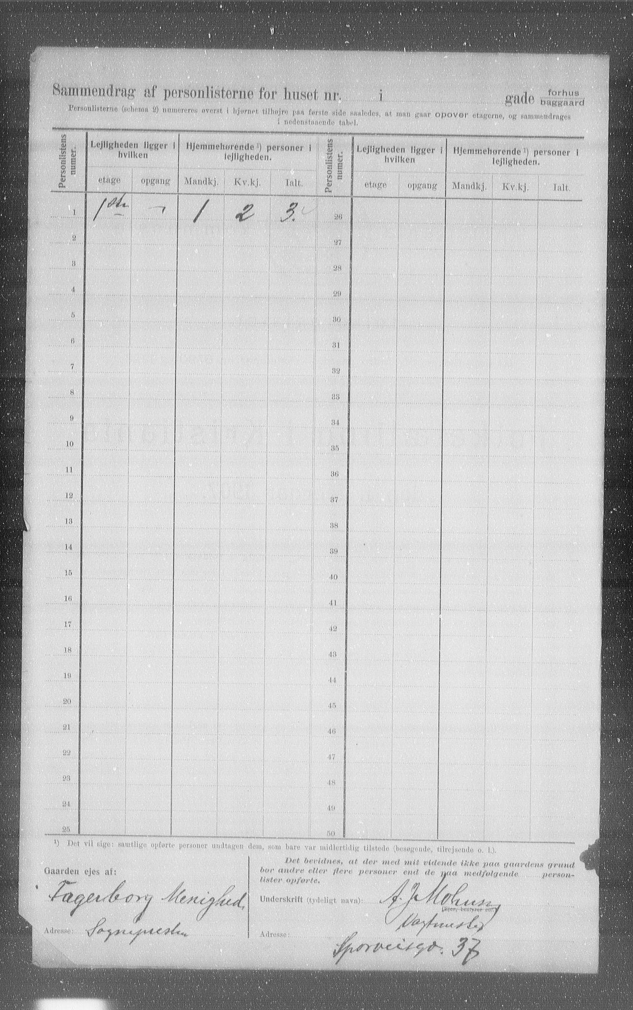 OBA, Municipal Census 1907 for Kristiania, 1907, p. 51343