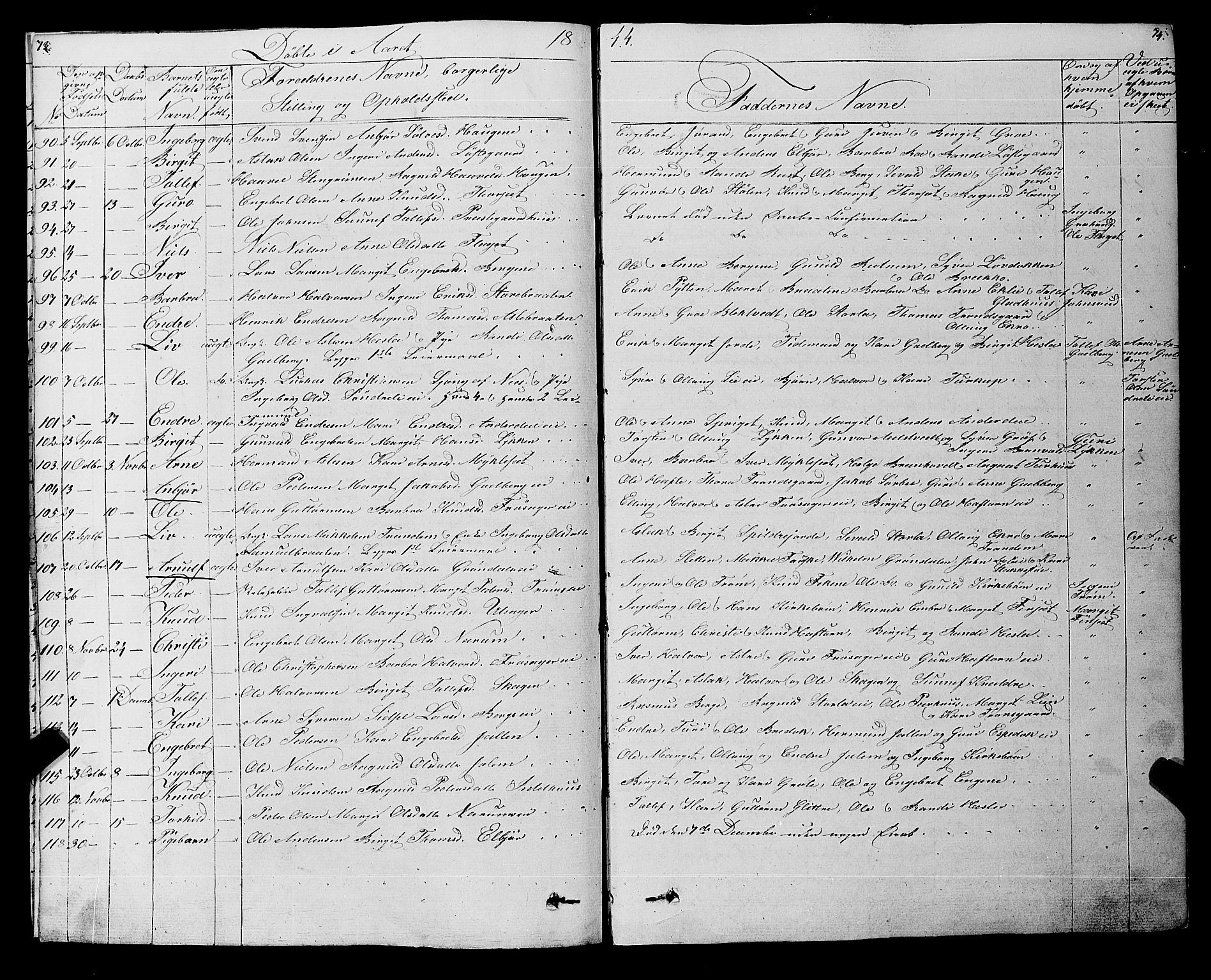 Gol kirkebøker, SAKO/A-226/F/Fa/L0002: Parish register (official) no. I 2, 1837-1863, p. 73-74