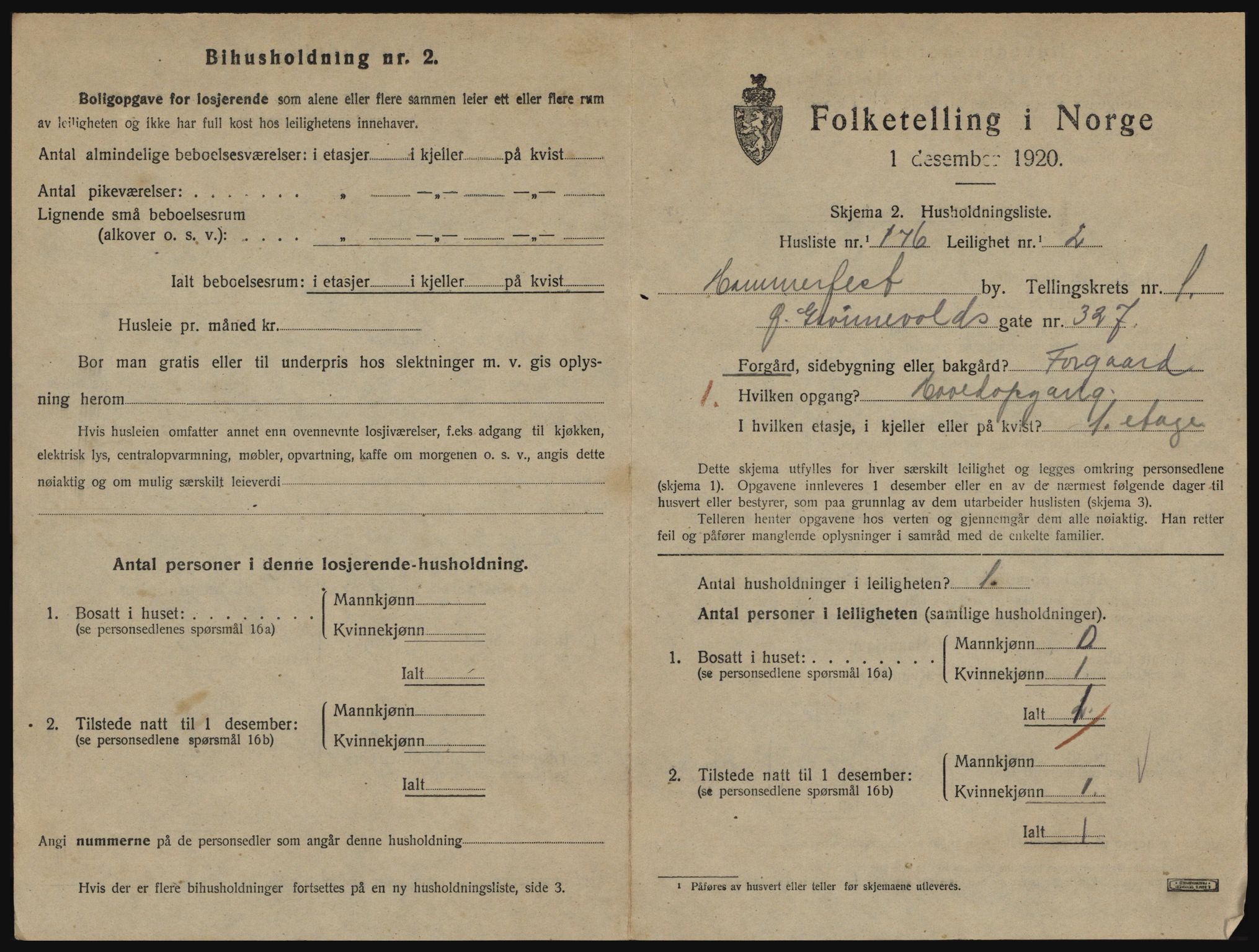 SATØ, 1920 census for Hammerfest, 1920, p. 1528