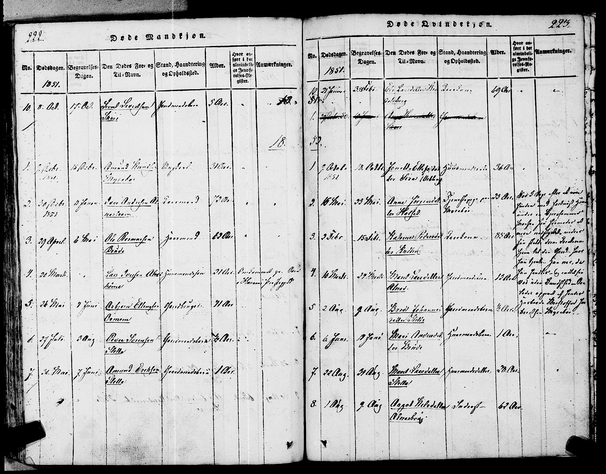 Ministerialprotokoller, klokkerbøker og fødselsregistre - Møre og Romsdal, AV/SAT-A-1454/546/L0593: Parish register (official) no. 546A01, 1818-1853, p. 222-223