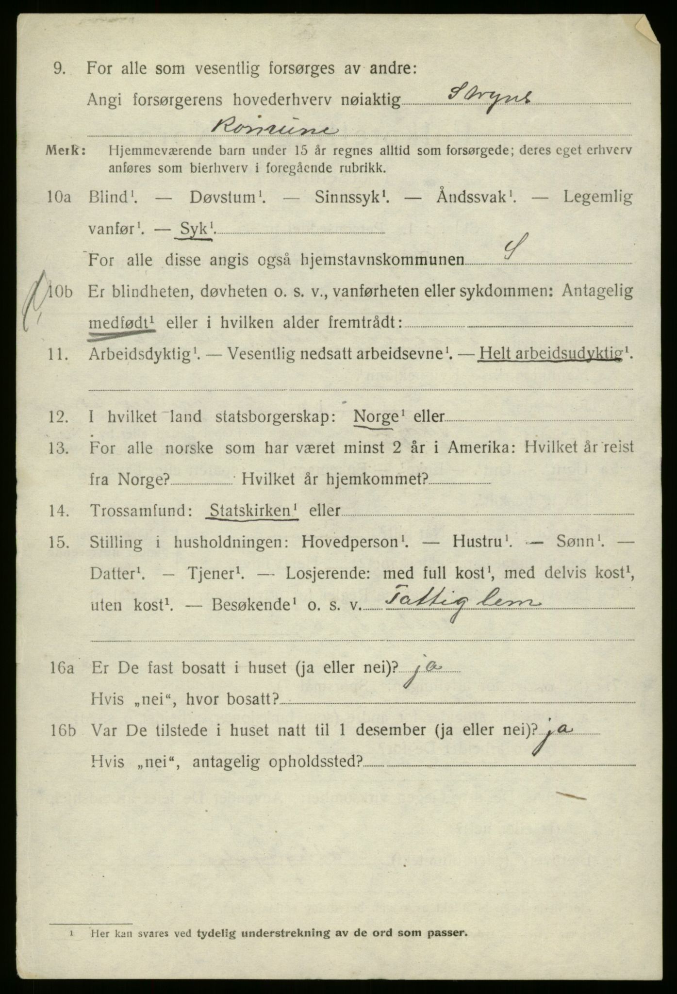 SAB, 1920 census for Stryn, 1920, p. 3705