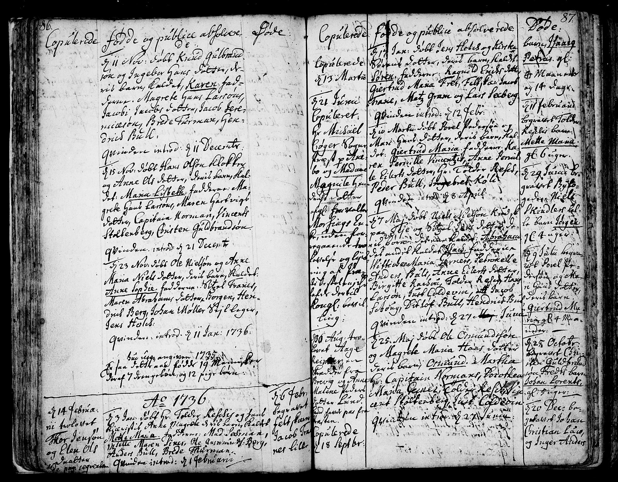 Tønsberg kirkebøker, SAKO/A-330/F/Fb/L0001: Parish register (official) no. II 1, 1690-1796, p. 86-87
