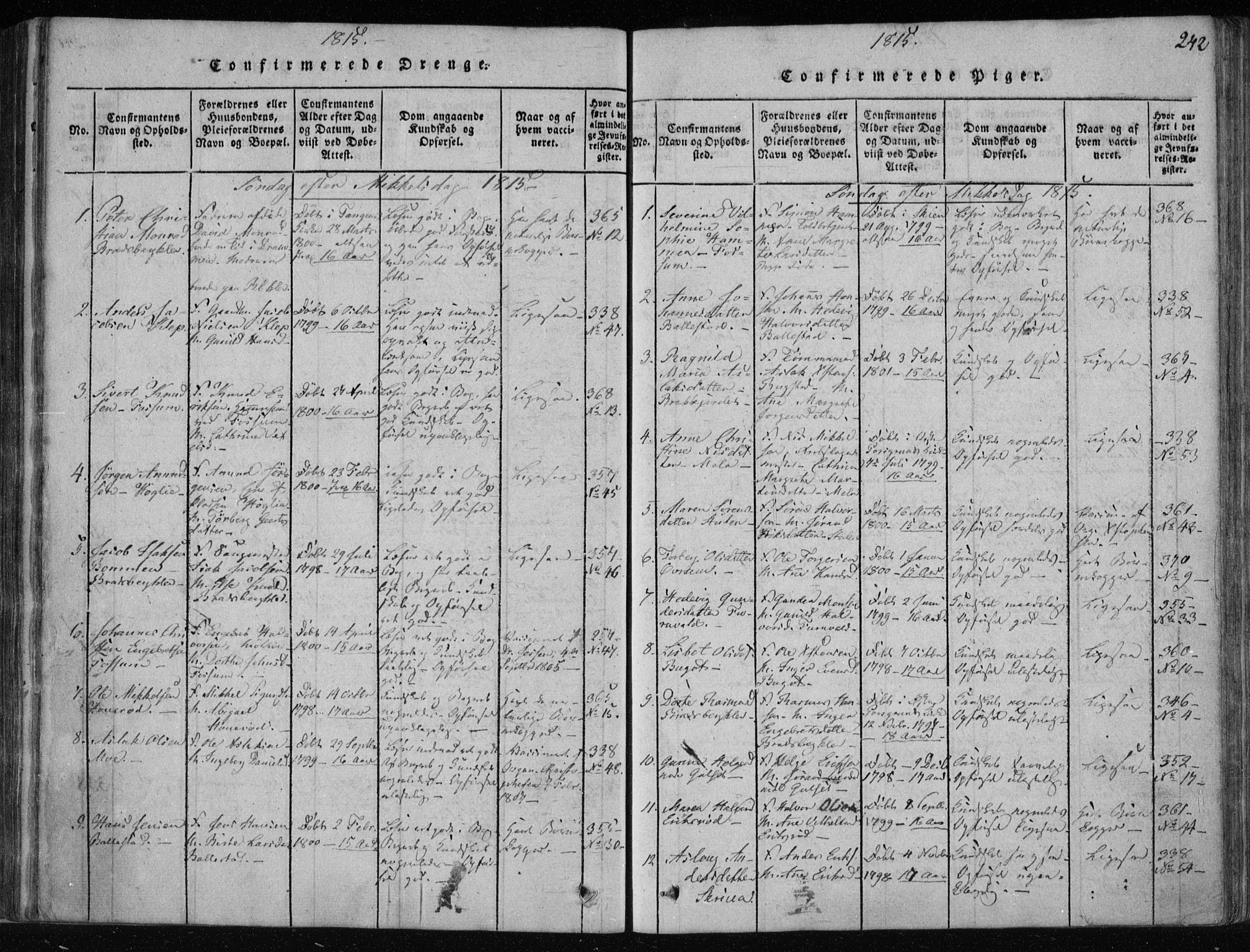Gjerpen kirkebøker, SAKO/A-265/F/Fa/L0004: Parish register (official) no. I 4, 1814-1823, p. 242