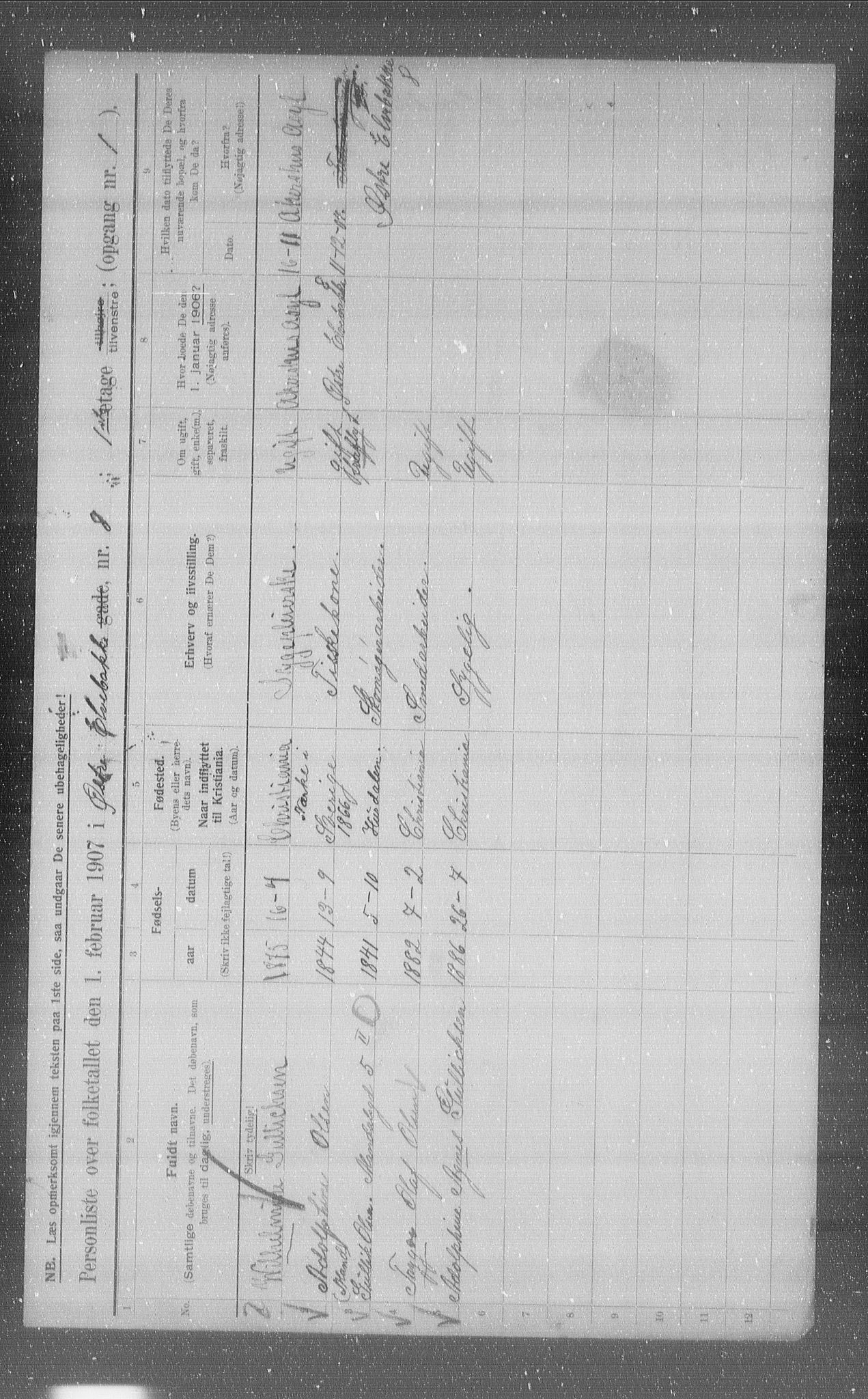 OBA, Municipal Census 1907 for Kristiania, 1907, p. 65772