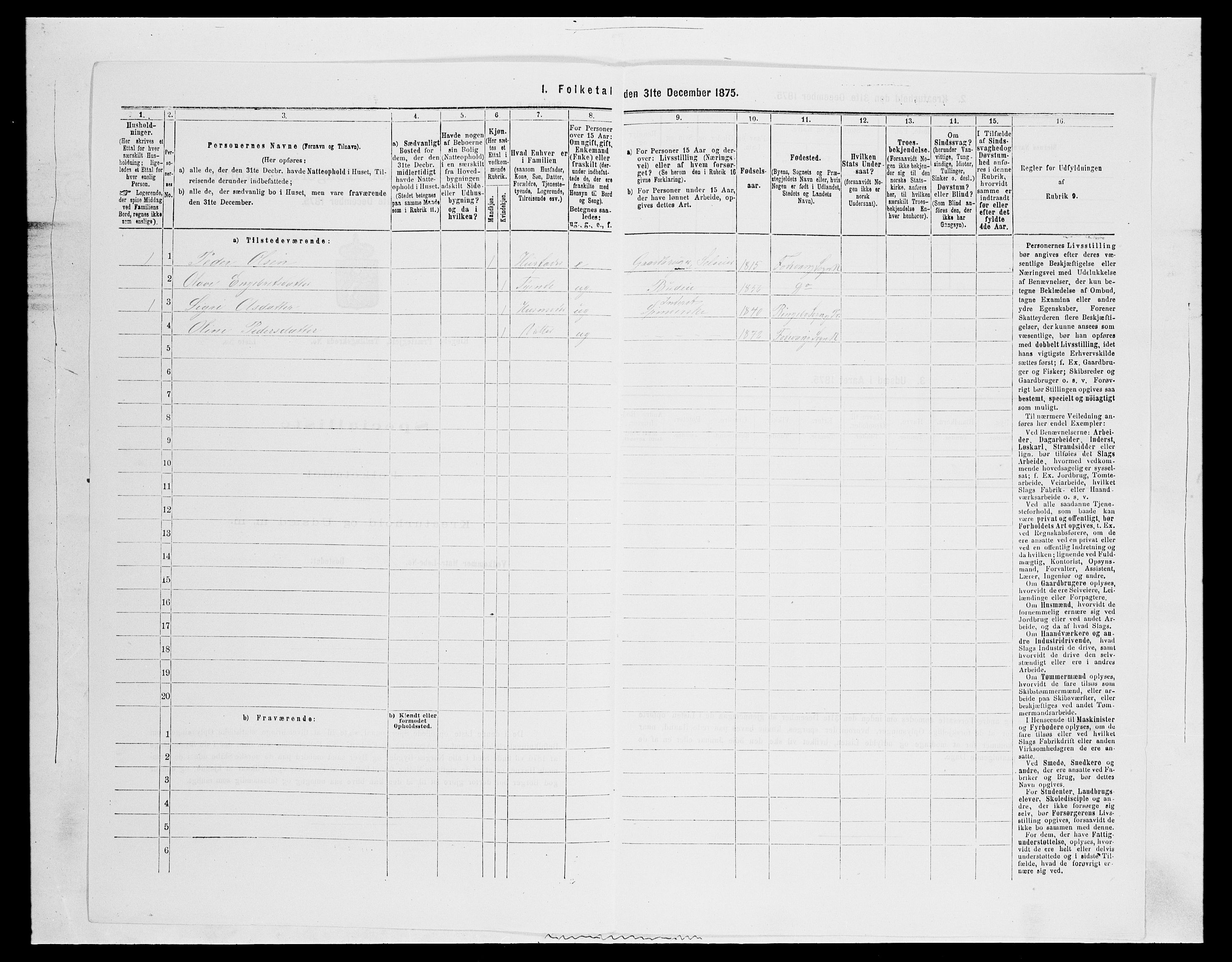 SAH, 1875 census for 0520P Ringebu, 1875, p. 1148