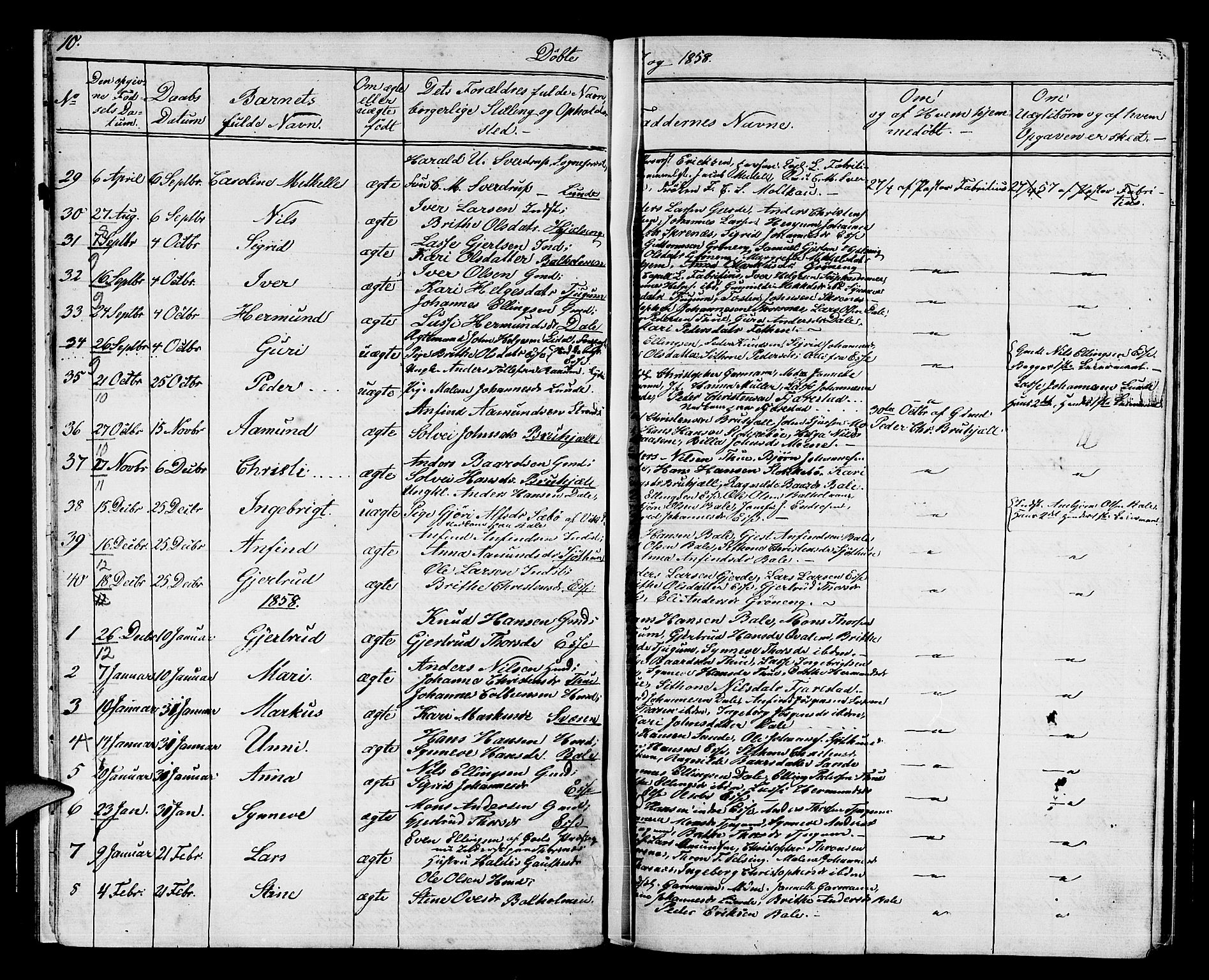Balestrand sokneprestembete, SAB/A-79601/H/Hab/Haba/L0001: Parish register (copy) no. A 1, 1853-1880, p. 10