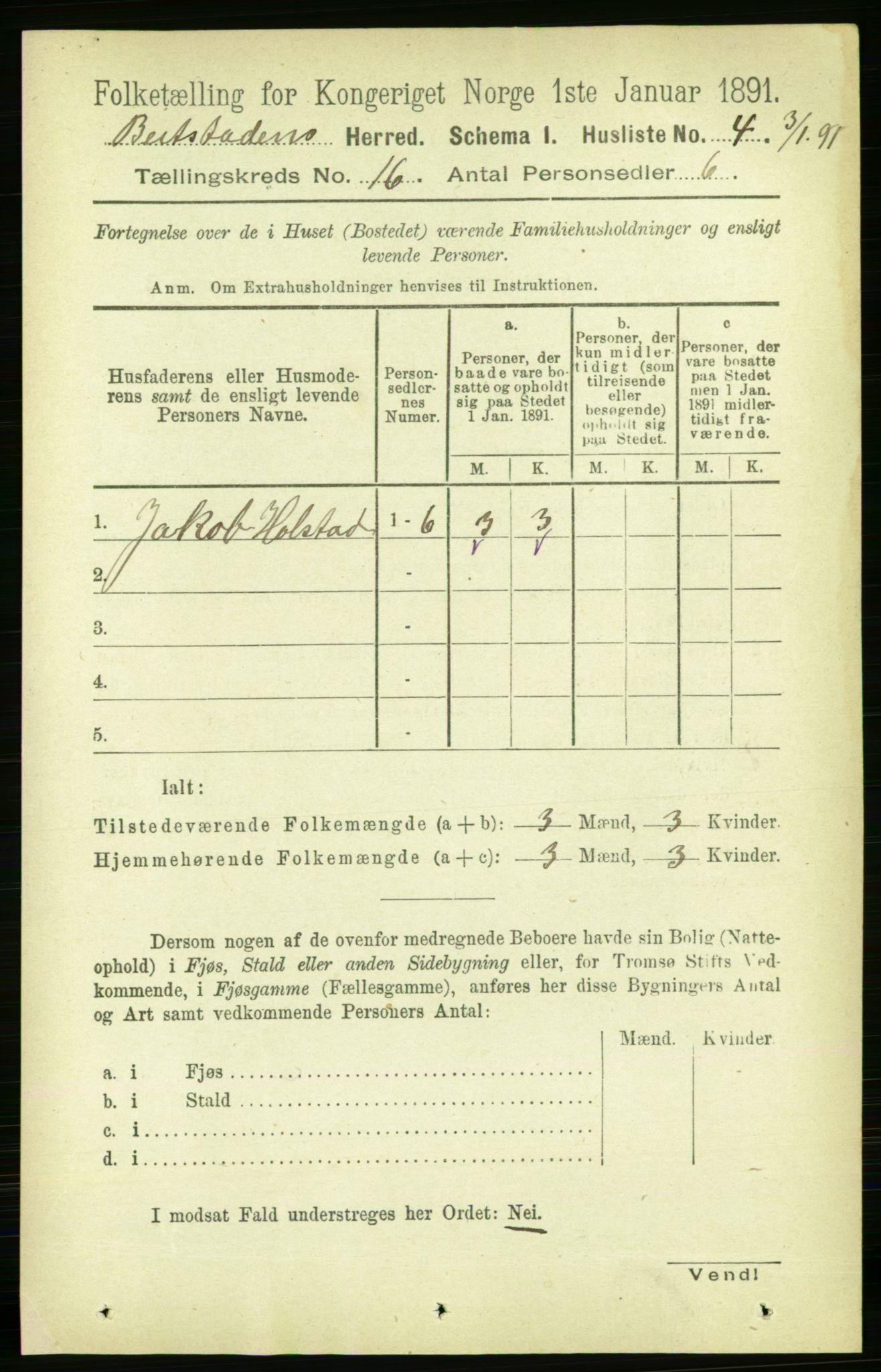 RA, 1891 census for 1727 Beitstad, 1891, p. 4146