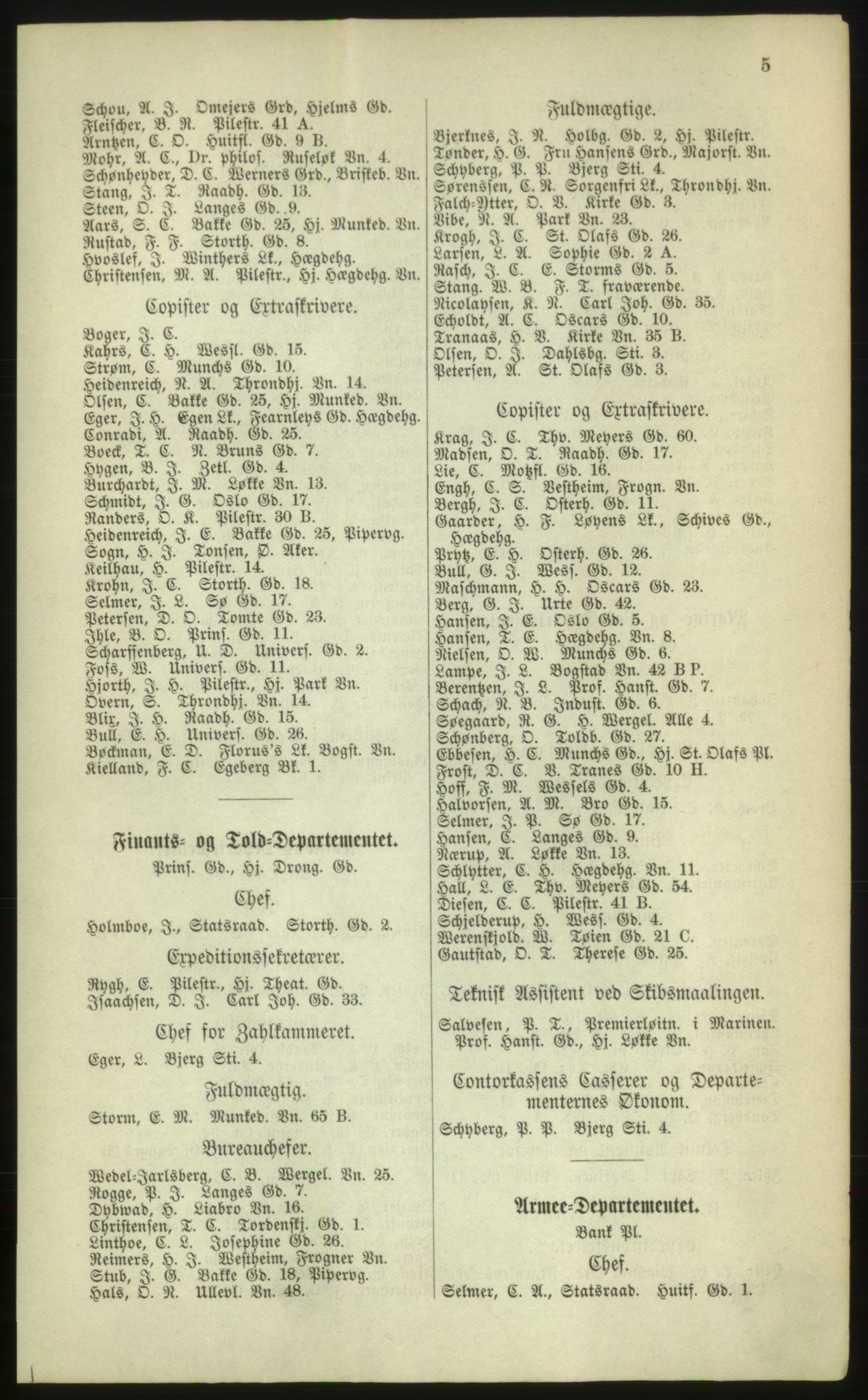 Kristiania/Oslo adressebok, PUBL/-, 1880, p. 5