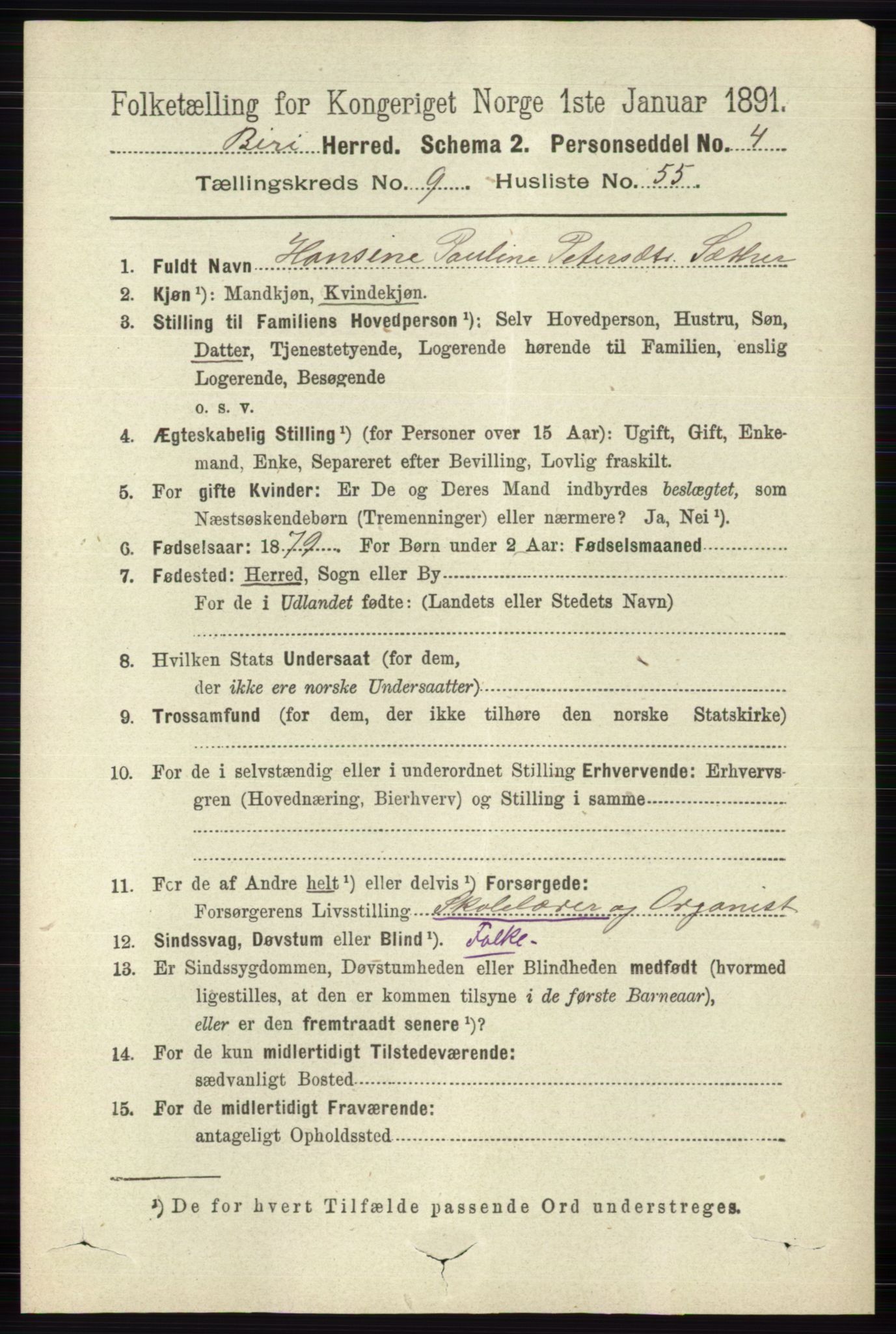 RA, 1891 census for 0525 Biri, 1891, p. 3731