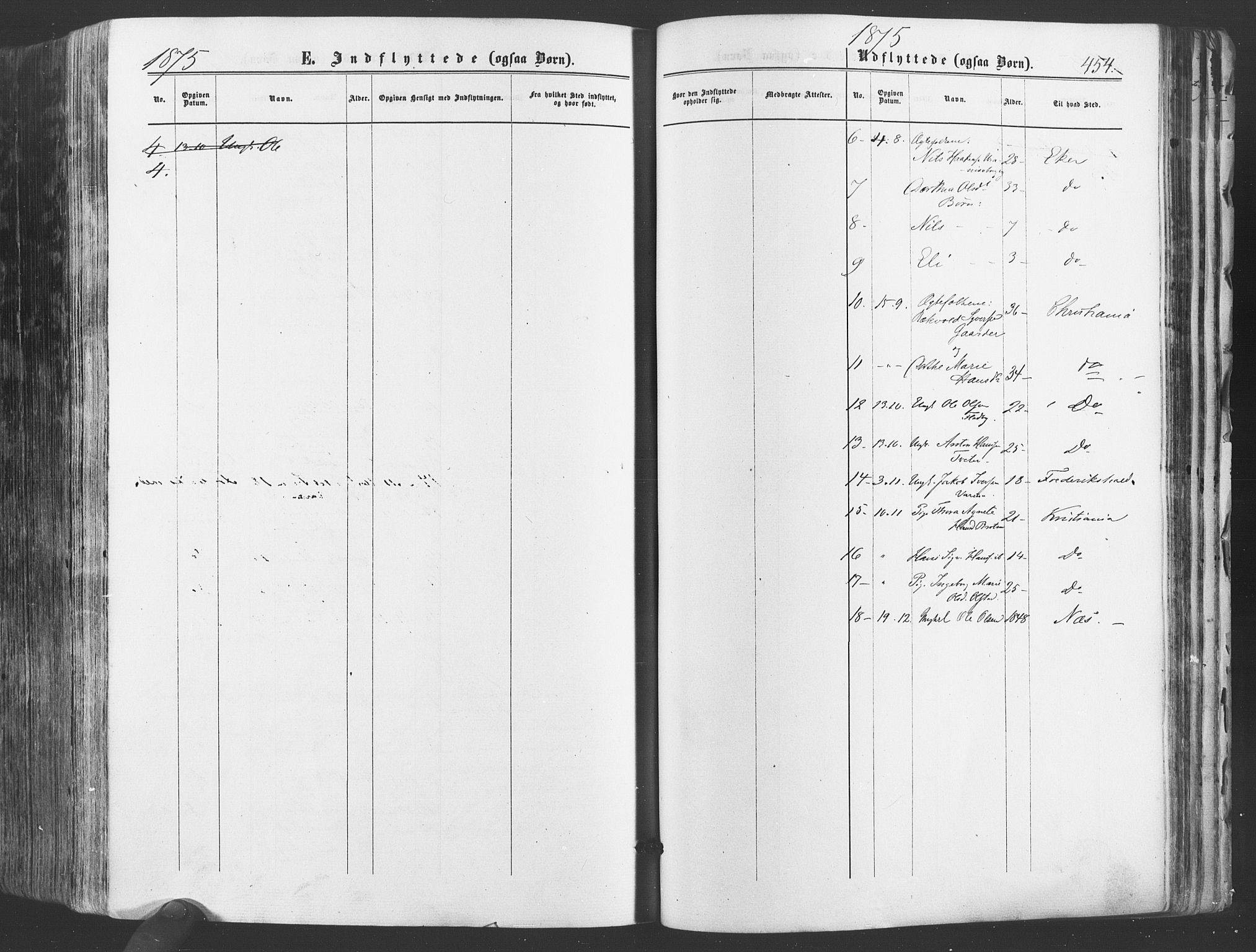 Ullensaker prestekontor Kirkebøker, AV/SAO-A-10236a/F/Fa/L0016: Parish register (official) no. I 16, 1863-1875, p. 454