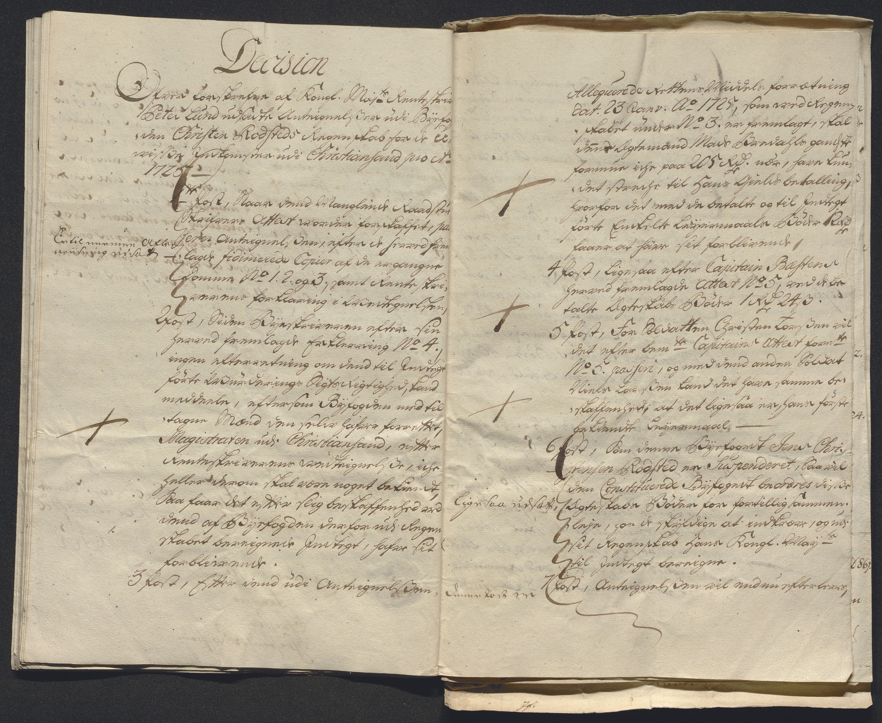 Rentekammeret inntil 1814, Reviderte regnskaper, Byregnskaper, AV/RA-EA-4066/R/Rm/L0286: [M19] Sikt og sakefall, 1719-1727, p. 447