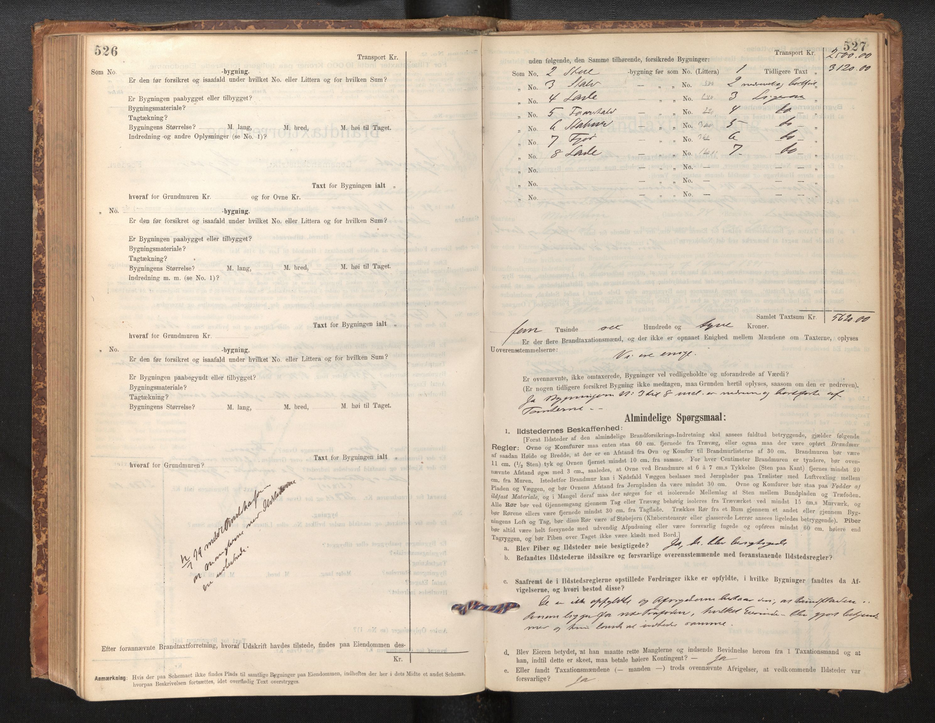 Lensmannen i Sogndal, AV/SAB-A-29901/0012/L0008: Branntakstprotokoll, skjematakst, 1895-1906, p. 526-527