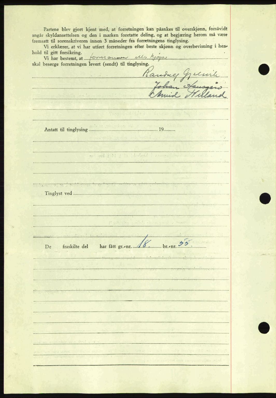 Romsdal sorenskriveri, AV/SAT-A-4149/1/2/2C: Mortgage book no. A12, 1942-1942, Diary no: : 1865/1942