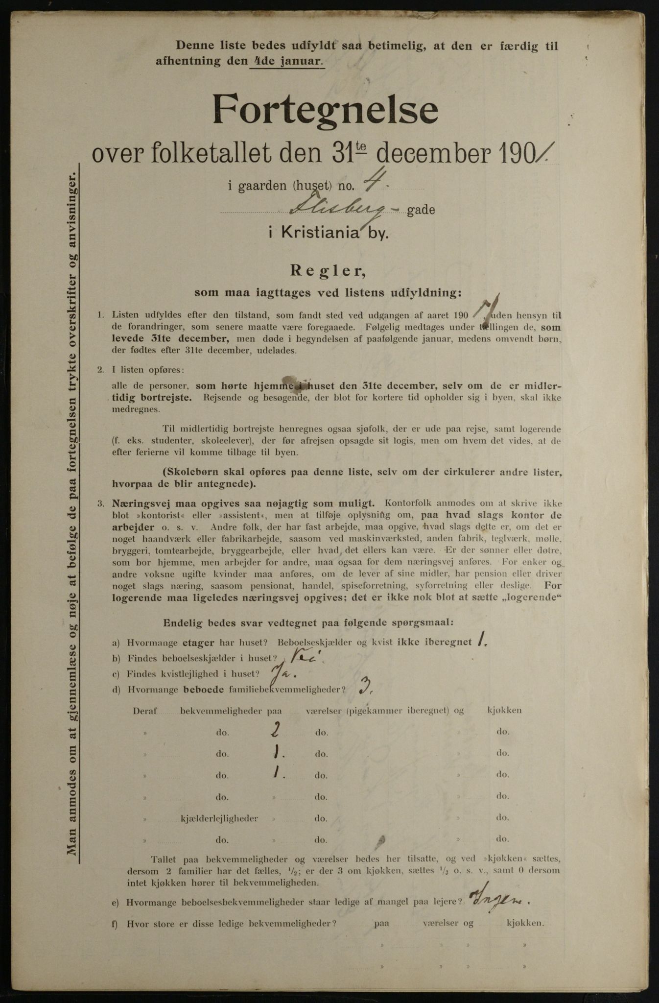 OBA, Municipal Census 1901 for Kristiania, 1901, p. 4004