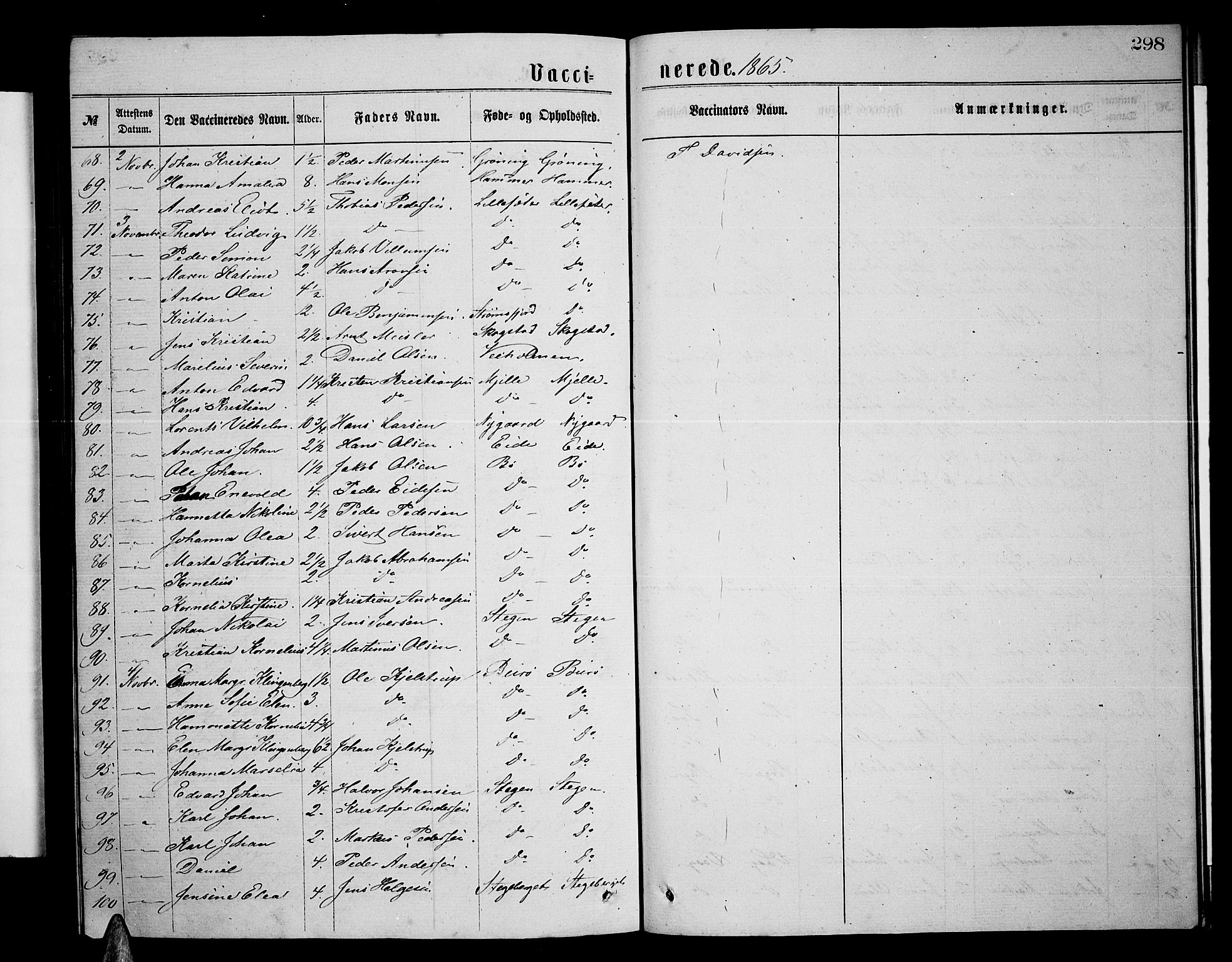 Ministerialprotokoller, klokkerbøker og fødselsregistre - Nordland, AV/SAT-A-1459/855/L0815: Parish register (copy) no. 855C04, 1865-1878, p. 298