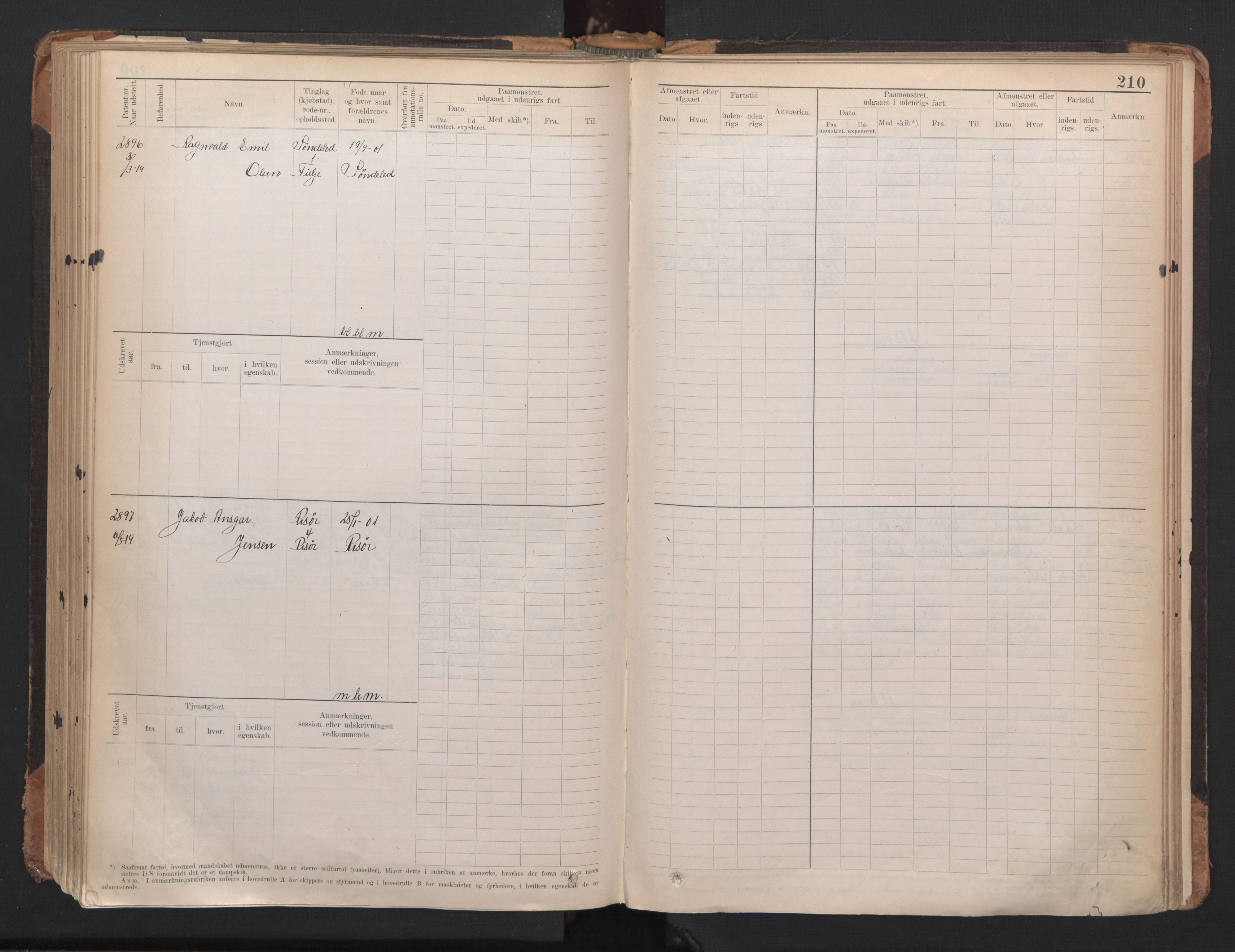 Risør mønstringskrets, SAK/2031-0010/F/Fb/L0005: Hovedrulle A nr 2485-3065, Q-5, 1904-1948, p. 216