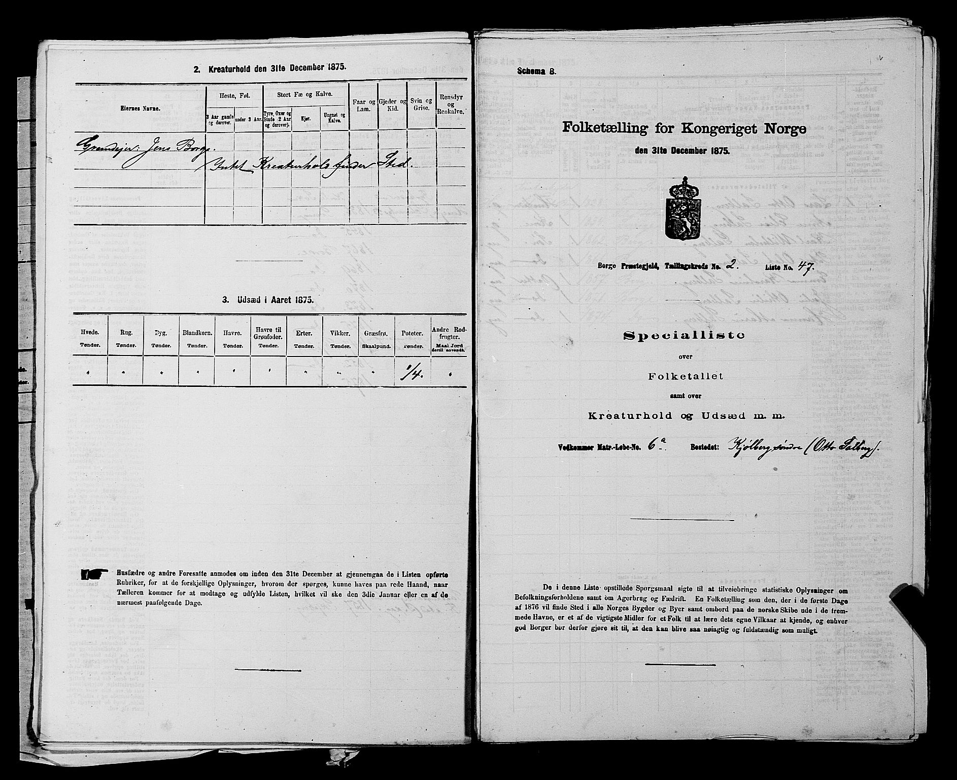 RA, 1875 census for 0113P Borge, 1875, p. 214