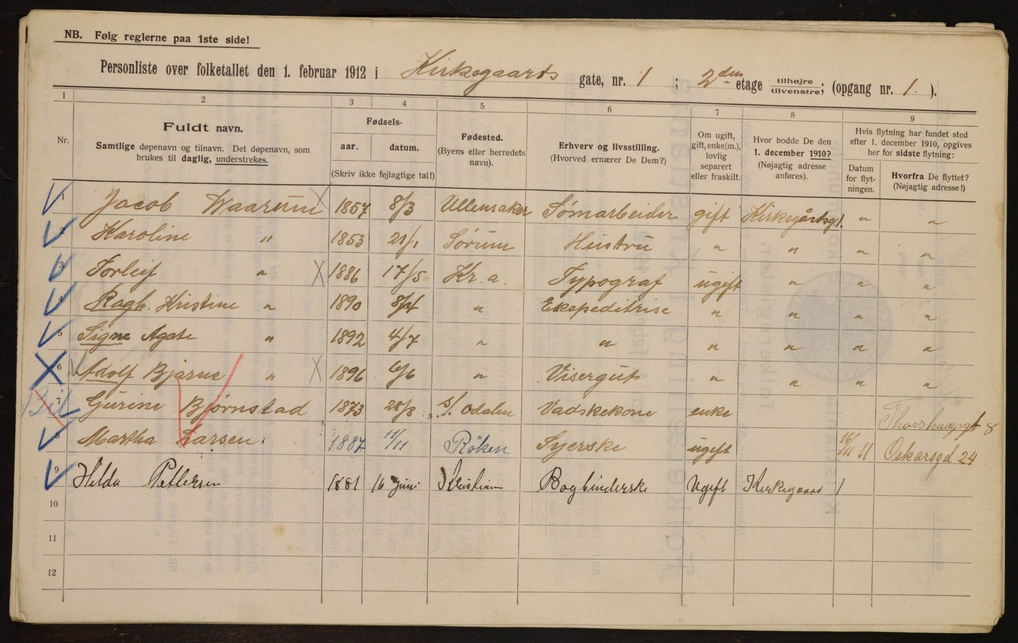 OBA, Municipal Census 1912 for Kristiania, 1912, p. 50282