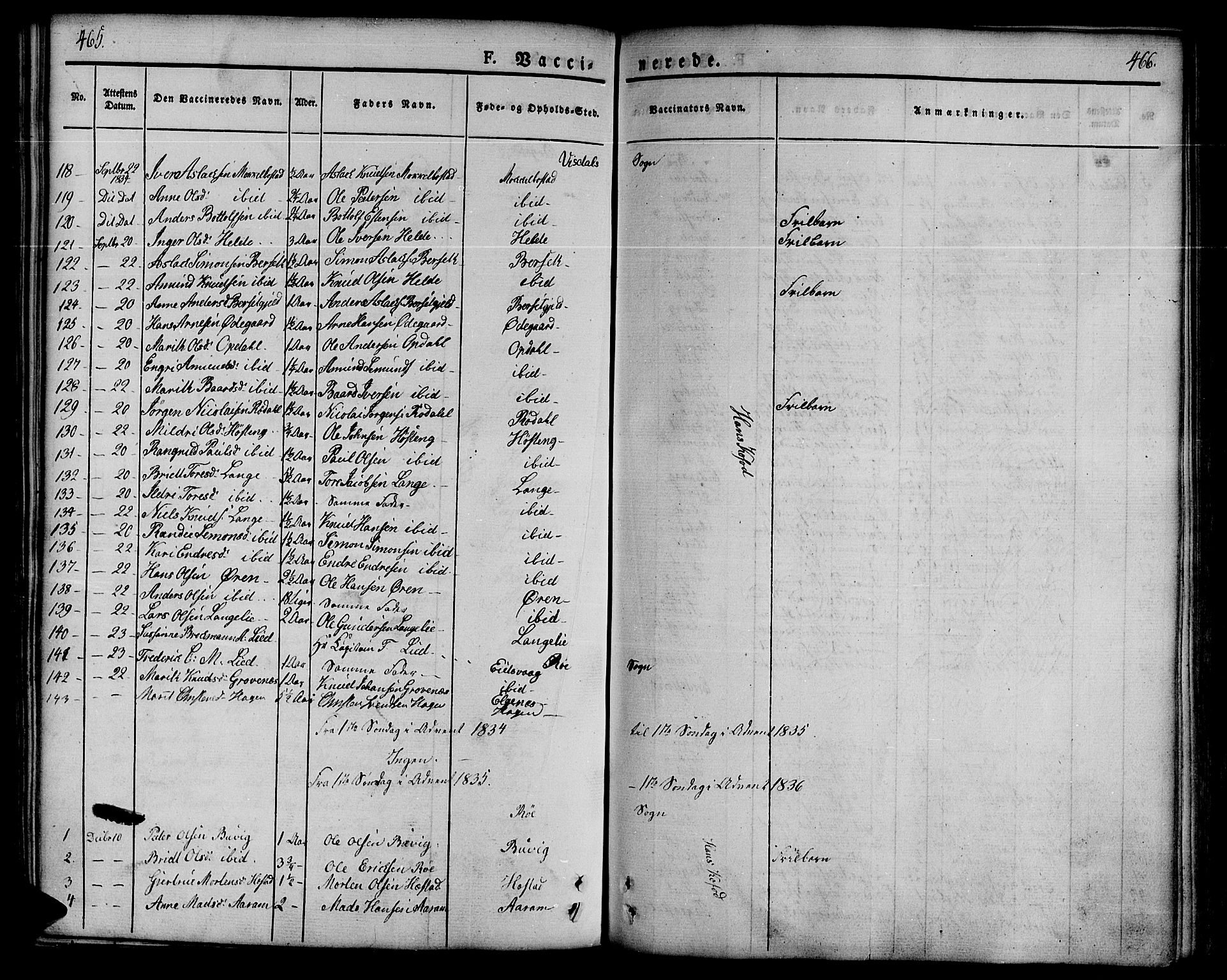Ministerialprotokoller, klokkerbøker og fødselsregistre - Møre og Romsdal, SAT/A-1454/551/L0624: Parish register (official) no. 551A04, 1831-1845, p. 465-466
