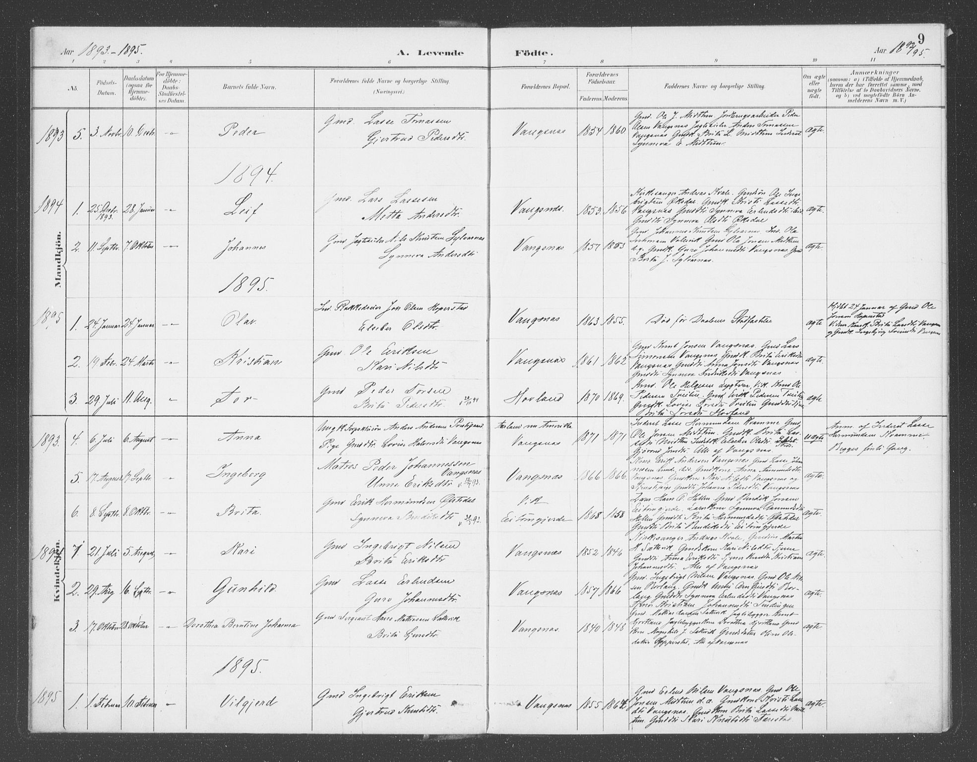 Balestrand sokneprestembete, SAB/A-79601/H/Haa/Haae/L0001: Parish register (official) no. E  1, 1889-1909, p. 9