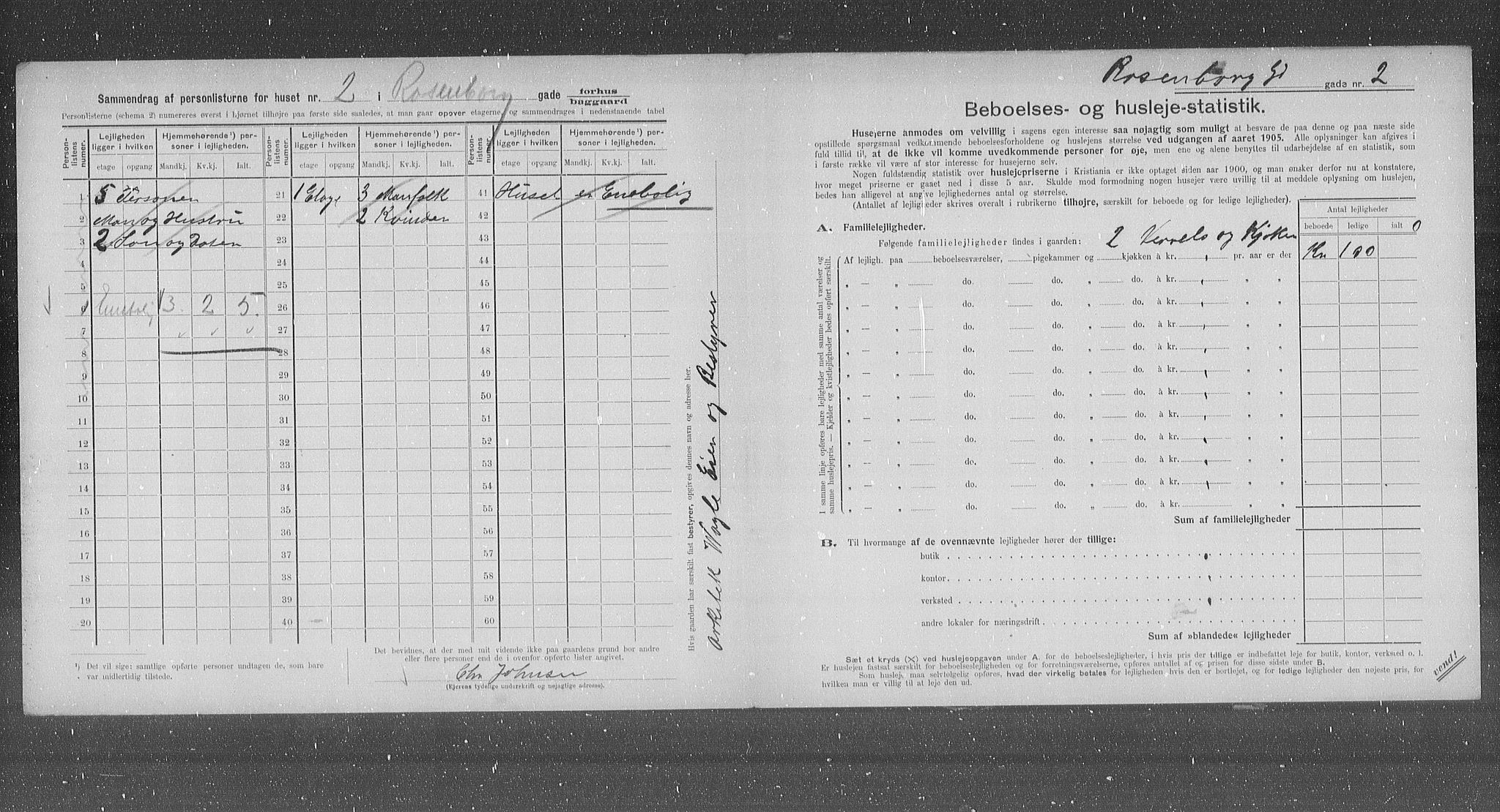 OBA, Municipal Census 1905 for Kristiania, 1905, p. 43914