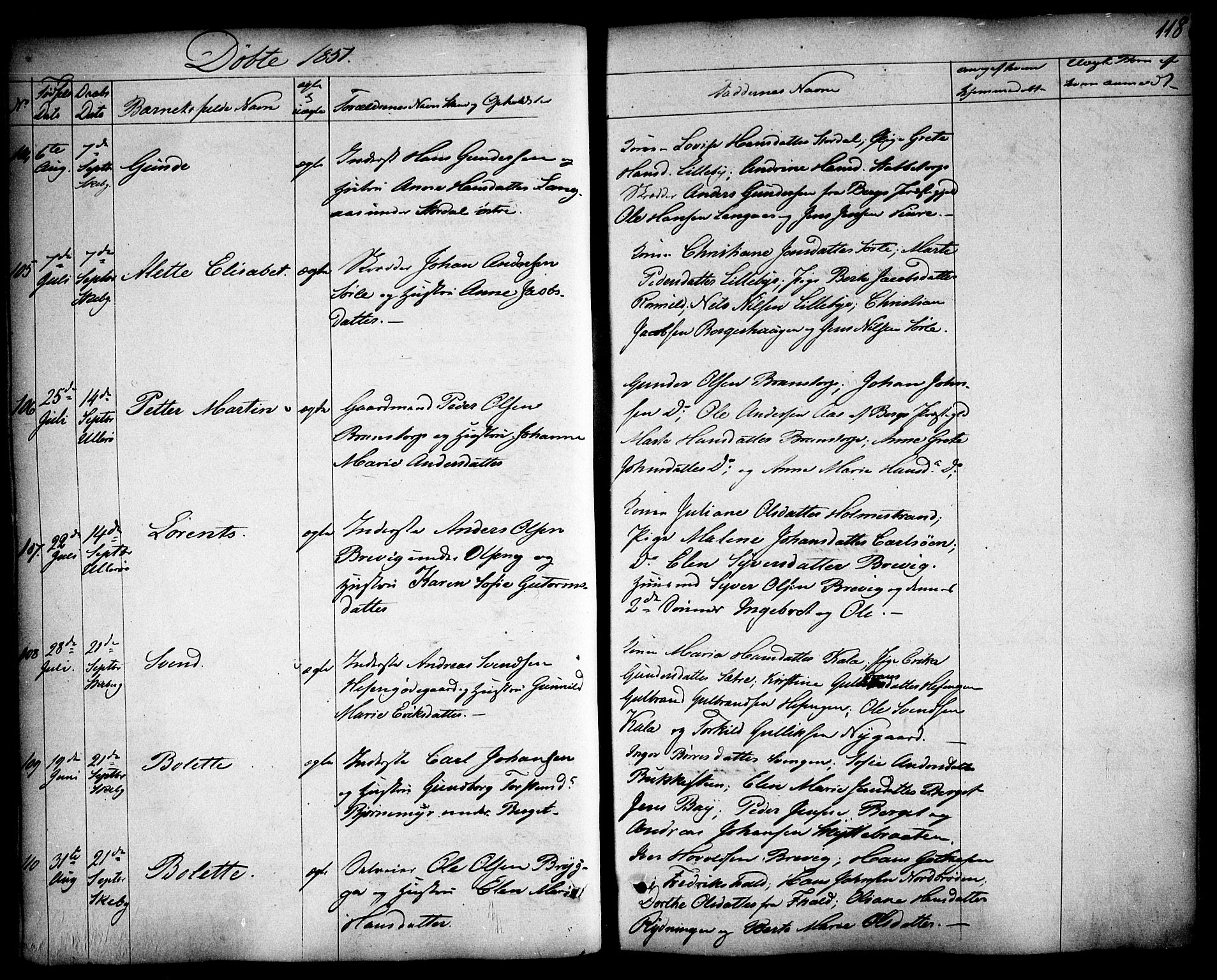 Skjeberg prestekontor Kirkebøker, AV/SAO-A-10923/F/Fa/L0006: Parish register (official) no. I 6, 1846-1858, p. 118