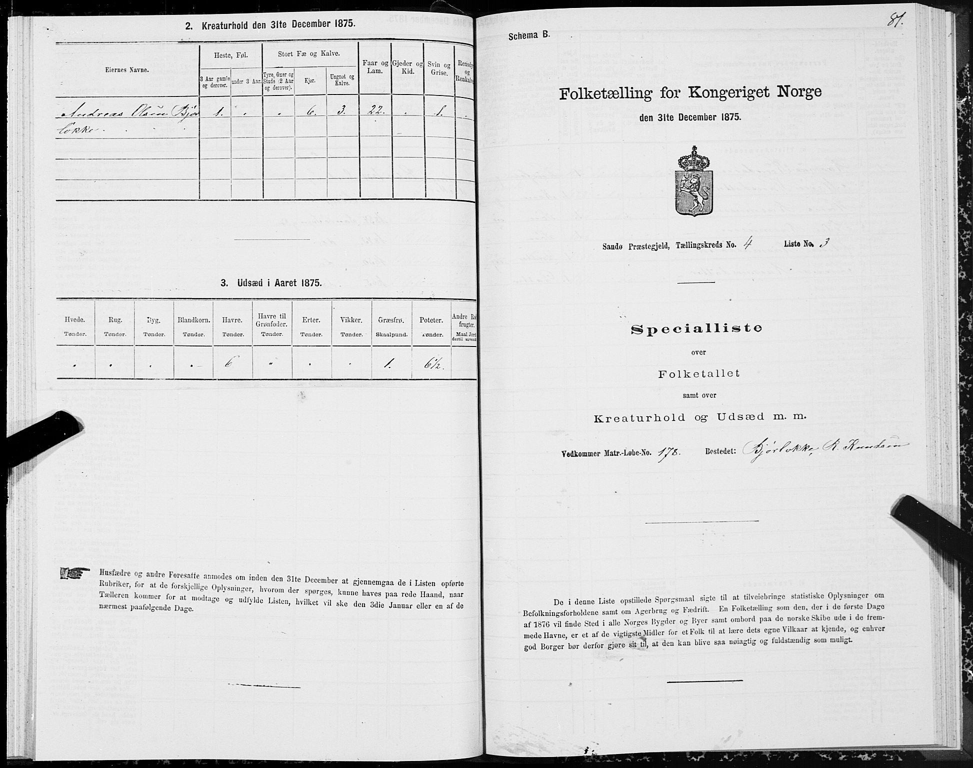 SAT, 1875 census for 1514P Sande, 1875, p. 2081