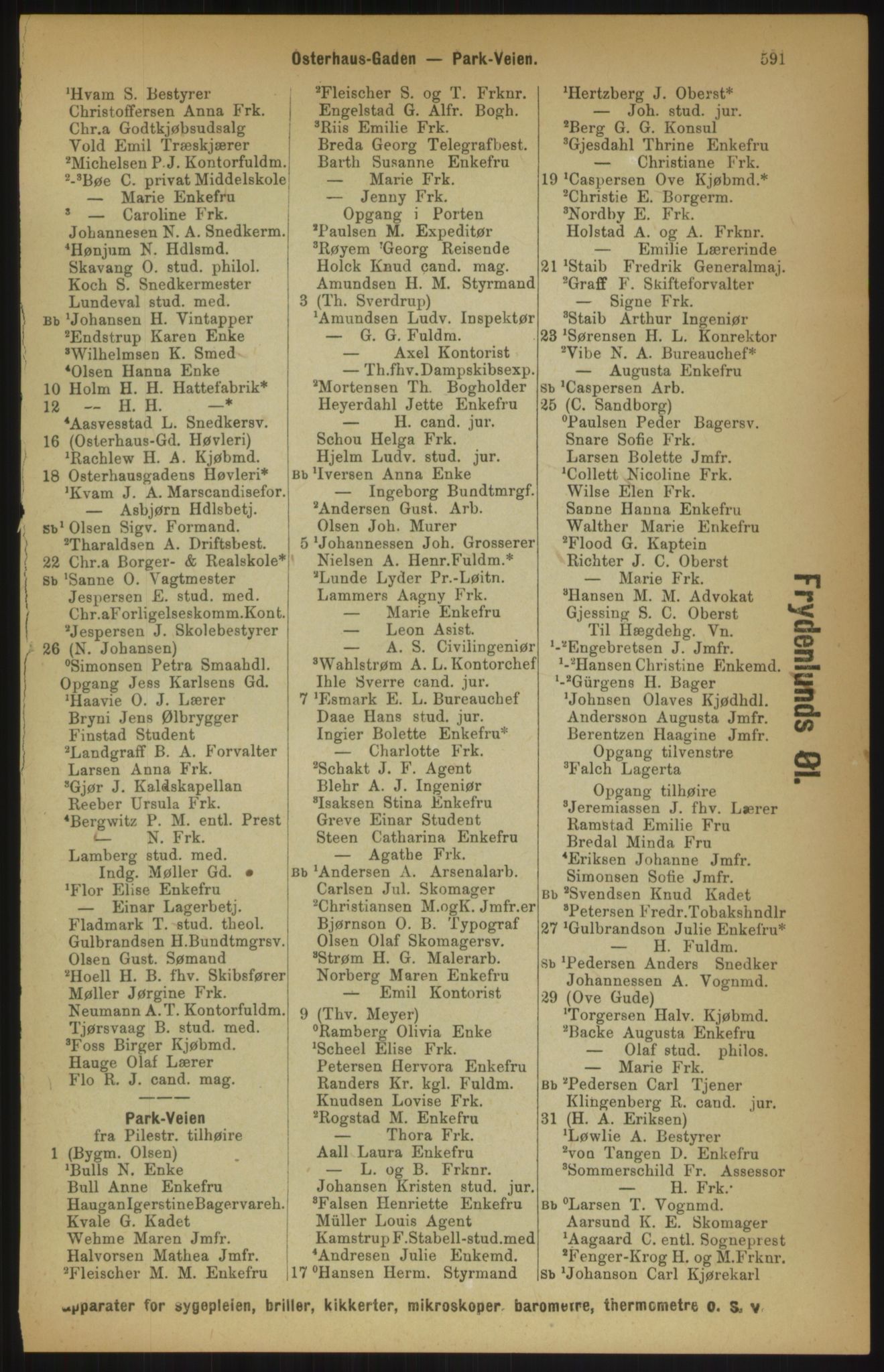 Kristiania/Oslo adressebok, PUBL/-, 1891, p. 591