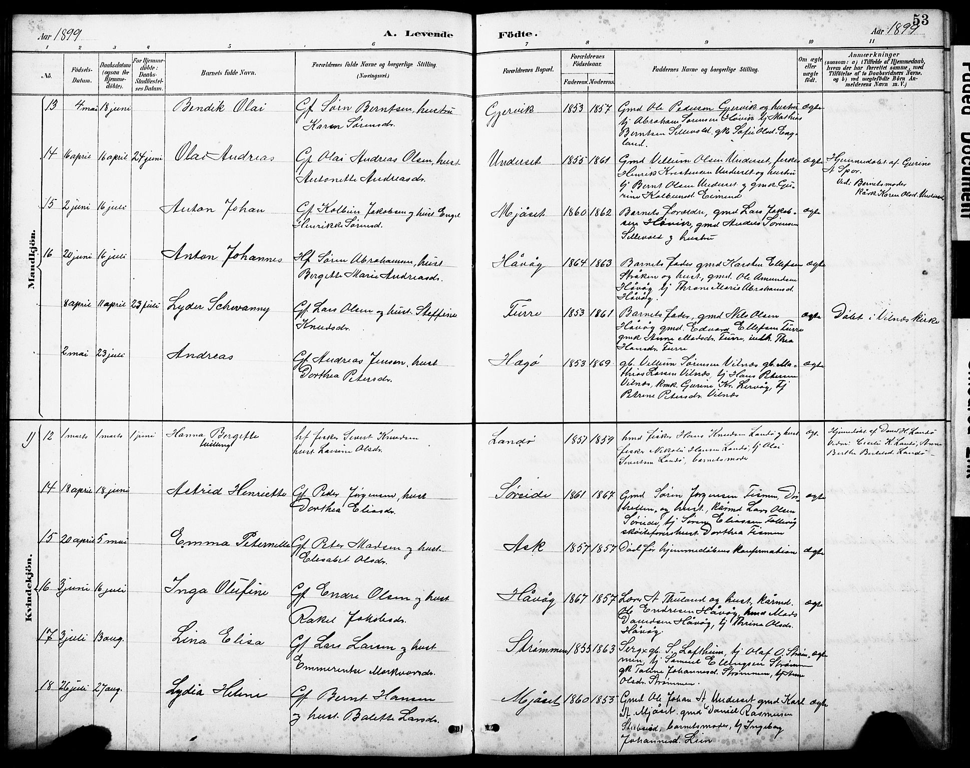 Askvoll sokneprestembete, AV/SAB-A-79501/H/Hab/Haba/L0003: Parish register (copy) no. A 3, 1886-1928, p. 53