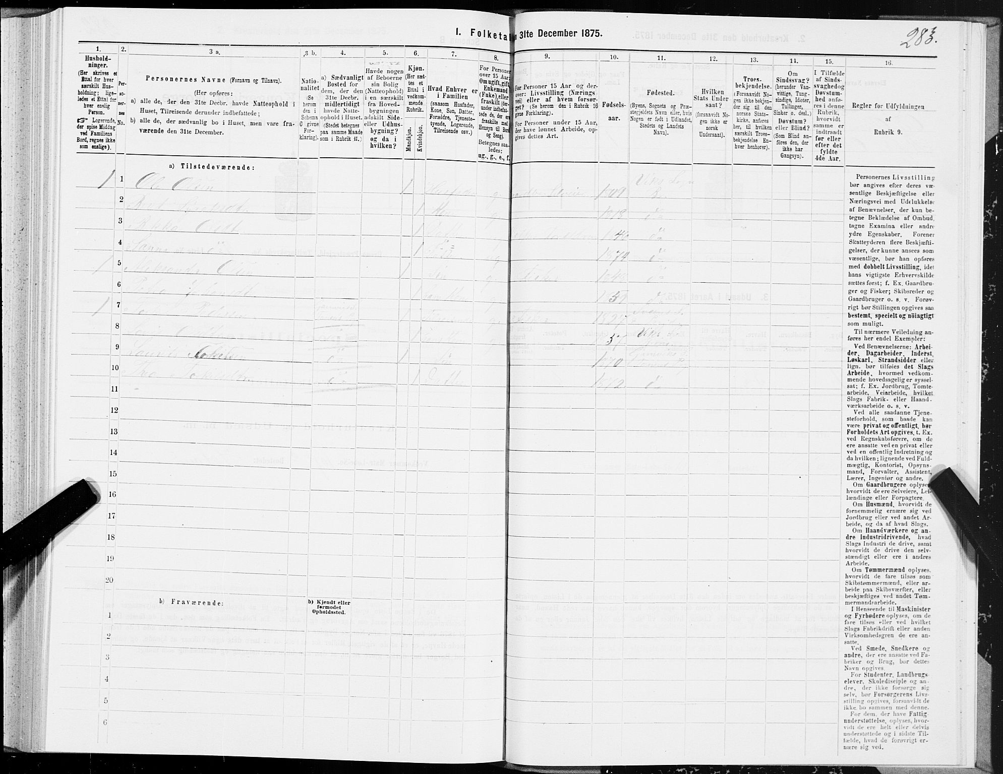 SAT, 1875 census for 1814P Brønnøy, 1875, p. 2283