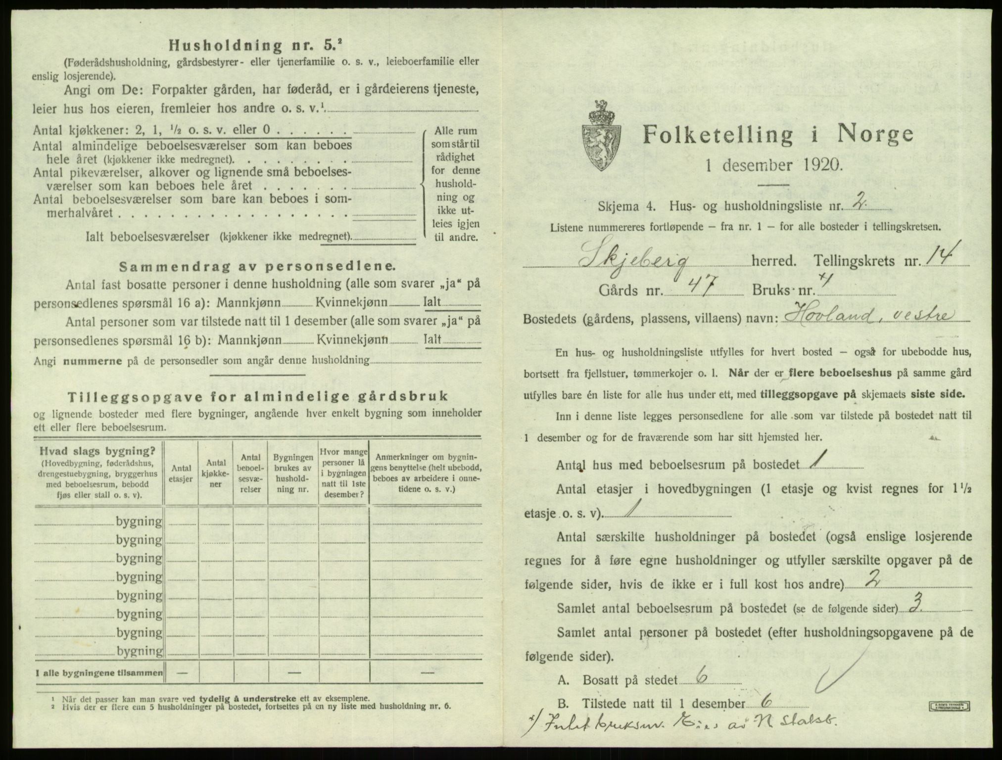 SAO, 1920 census for Skjeberg, 1920, p. 1926