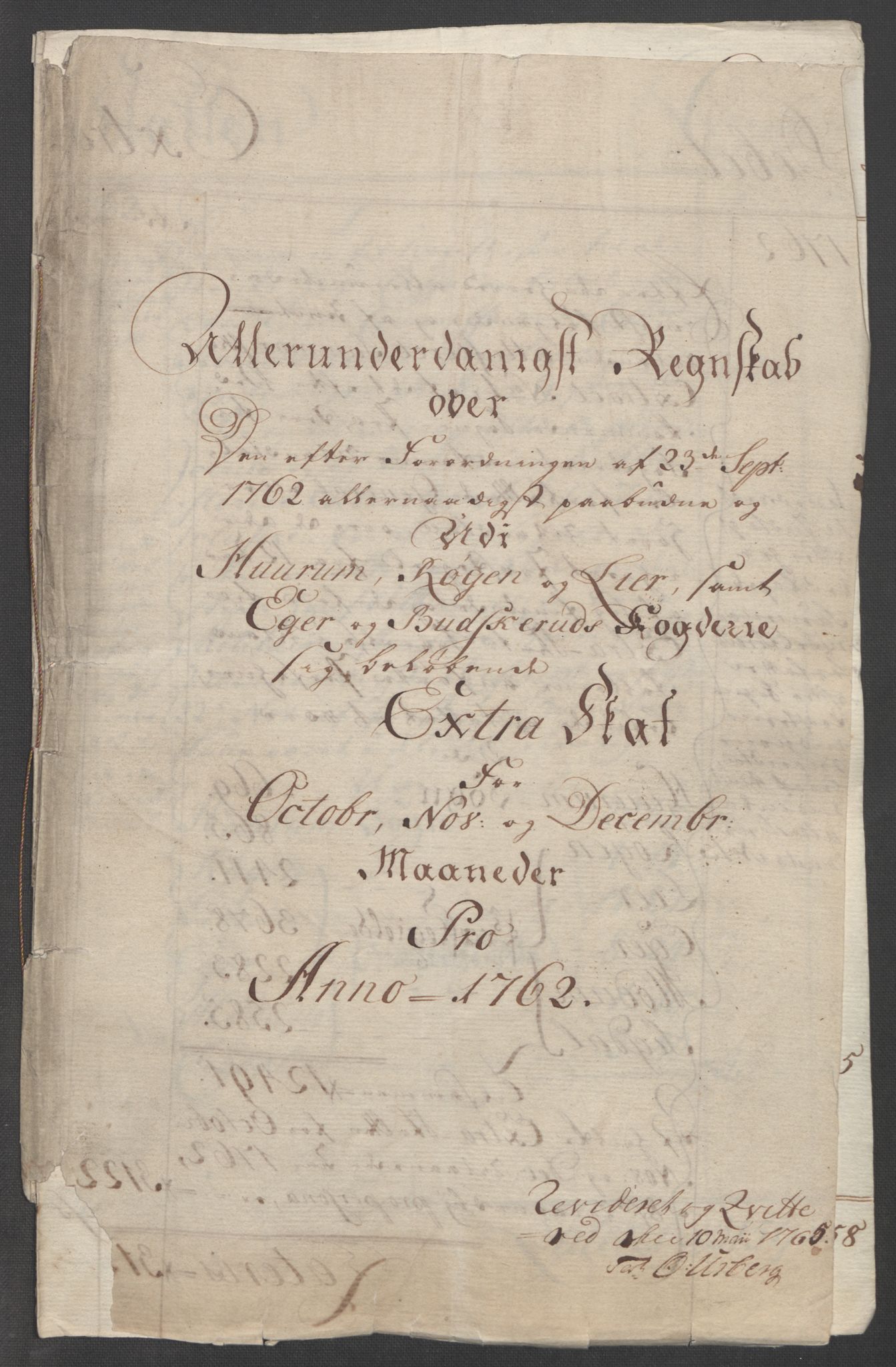 Rentekammeret inntil 1814, Reviderte regnskaper, Fogderegnskap, RA/EA-4092/R31/L1833: Ekstraskatten Hurum, Røyken, Eiker, Lier og Buskerud, 1762-1764, p. 5