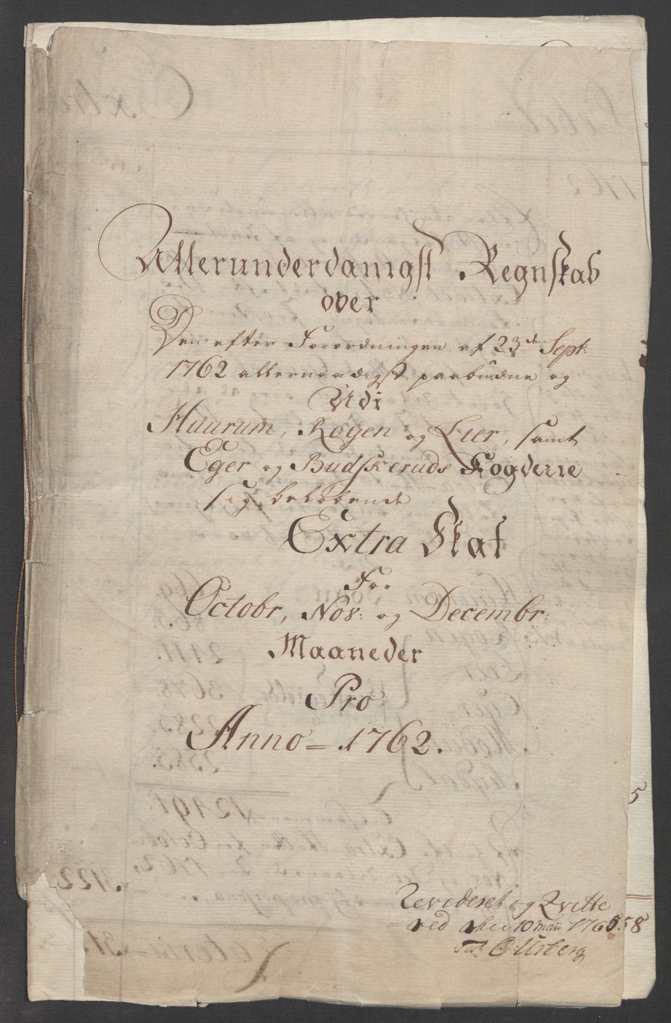 Rentekammeret inntil 1814, Reviderte regnskaper, Fogderegnskap, AV/RA-EA-4092/R31/L1833: Ekstraskatten Hurum, Røyken, Eiker, Lier og Buskerud, 1762-1764, p. 5