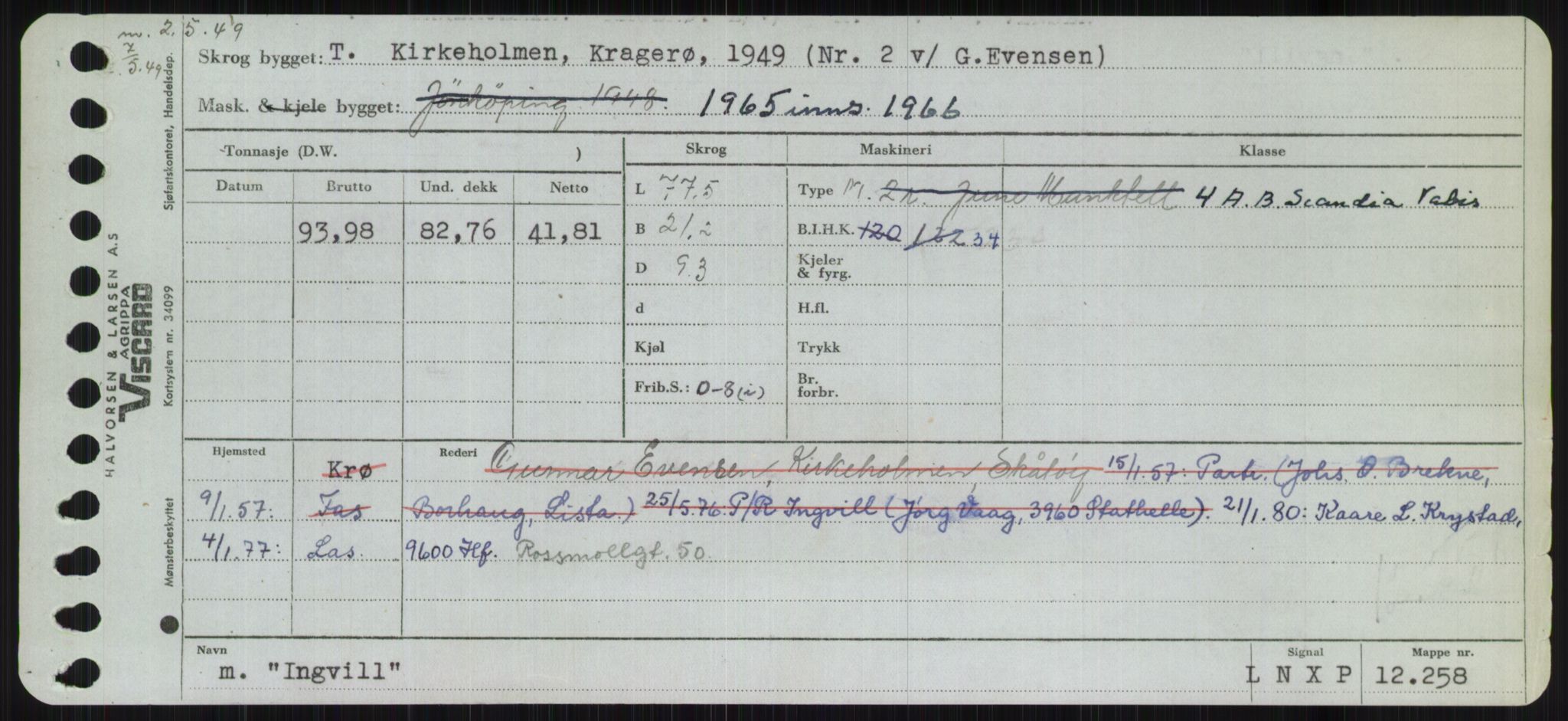 Sjøfartsdirektoratet med forløpere, Skipsmålingen, RA/S-1627/H/Ha/L0003/0001: Fartøy, Hilm-Mar / Fartøy, Hilm-Kol, p. 349