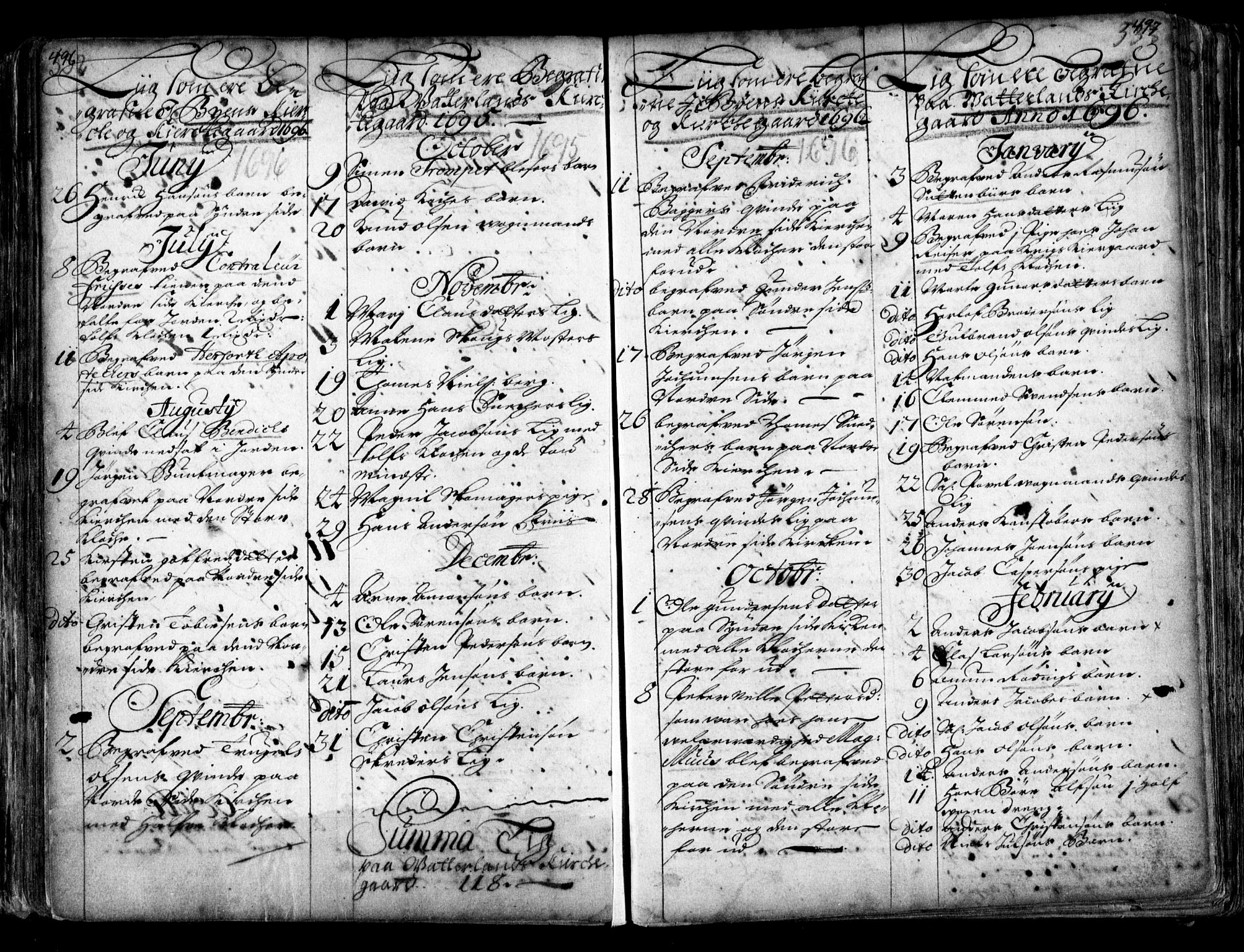 Oslo domkirke Kirkebøker, SAO/A-10752/F/Fa/L0001: Parish register (official) no. 1, 1648-1704, p. 496-497